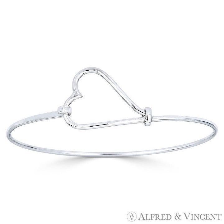 Other Heart-Lasso Love Charm Cuff Bangle Bracelet Size ONE SIZE - 1 Preview