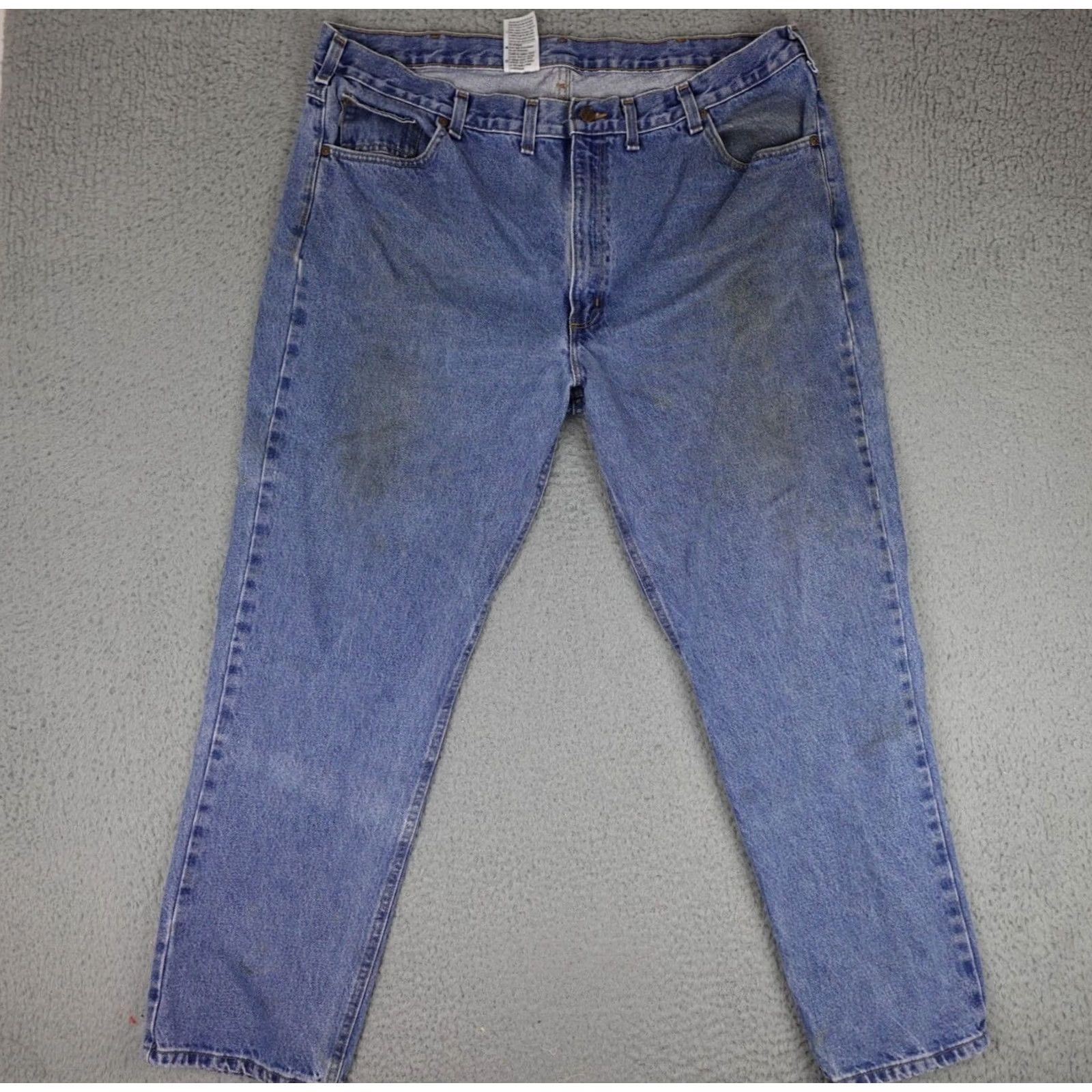 Carhartt Carhartt Jeans Mens 44x32 Blue Denim Patch B18 DST Work Regular 90s Logo USA Mens Size US 44 / EU 60 - 2 Thumbnail