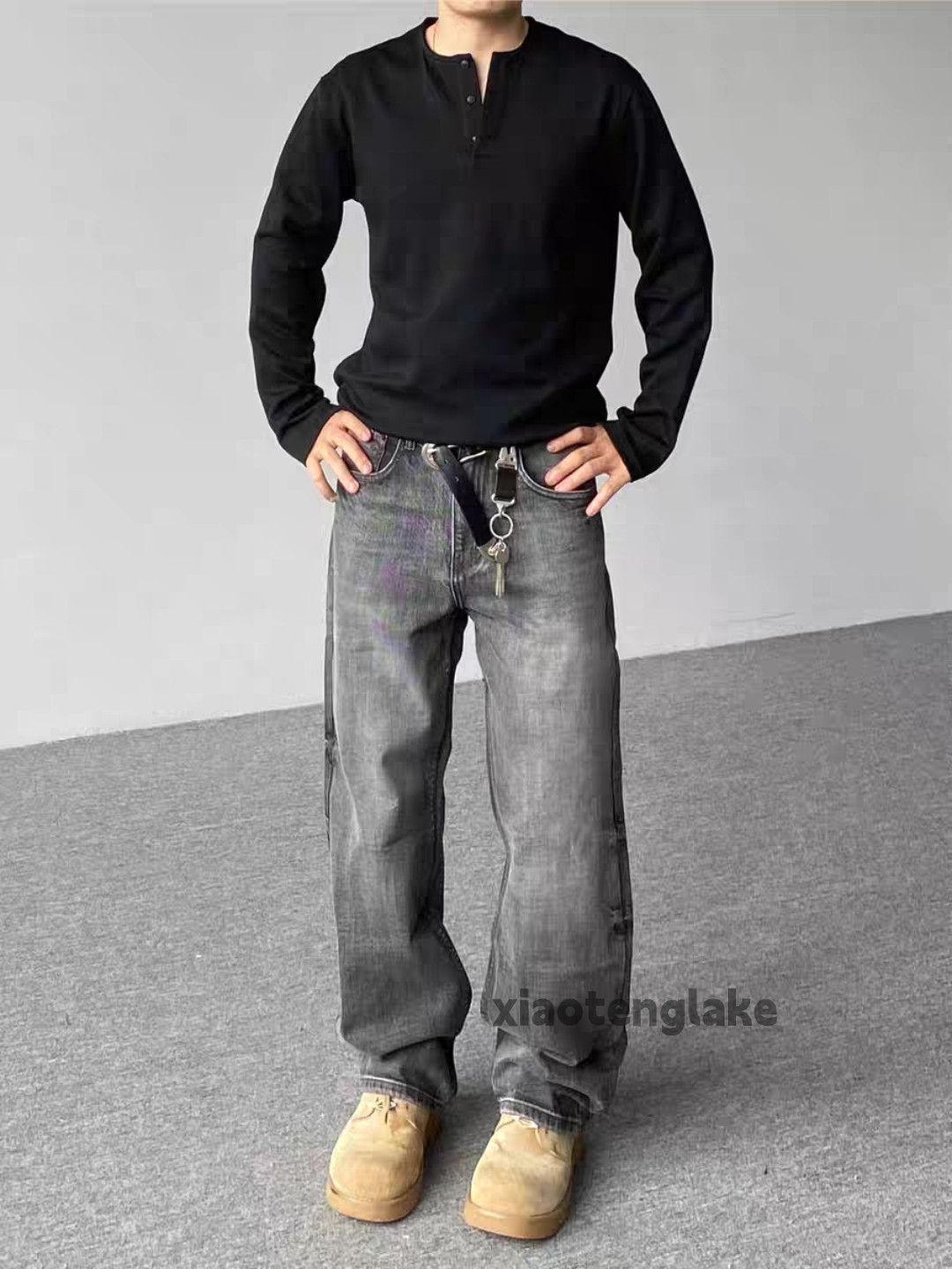 Vintage Unisex washed faded loose baggy skate hiphop jeans Size US 30 / EU 46 - 2 Thumbnail