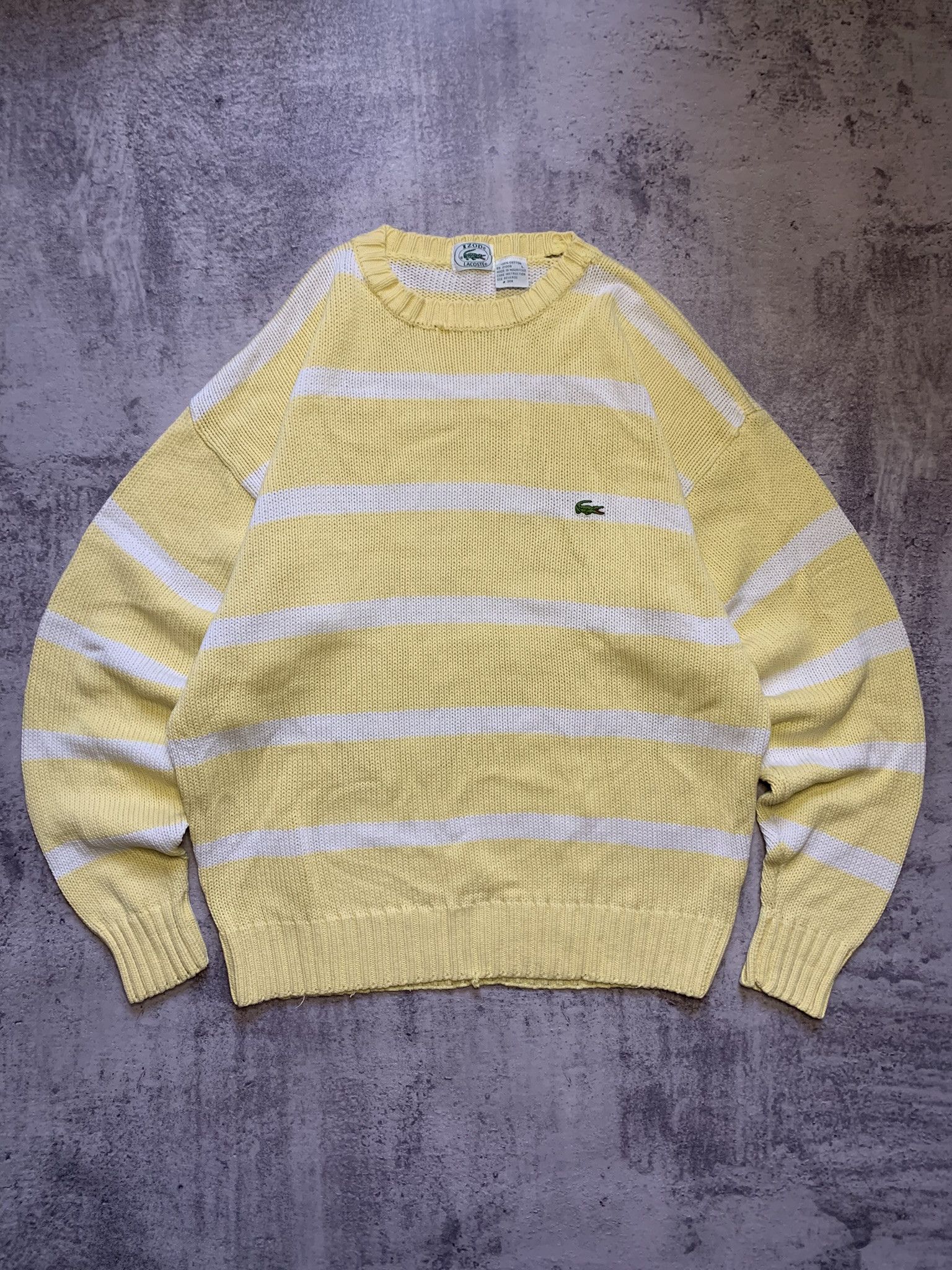 Lacoste Vintage Lacoste Striped Knit Sweater Size US M / EU 48-50 / 2 - 1 Thumbnail