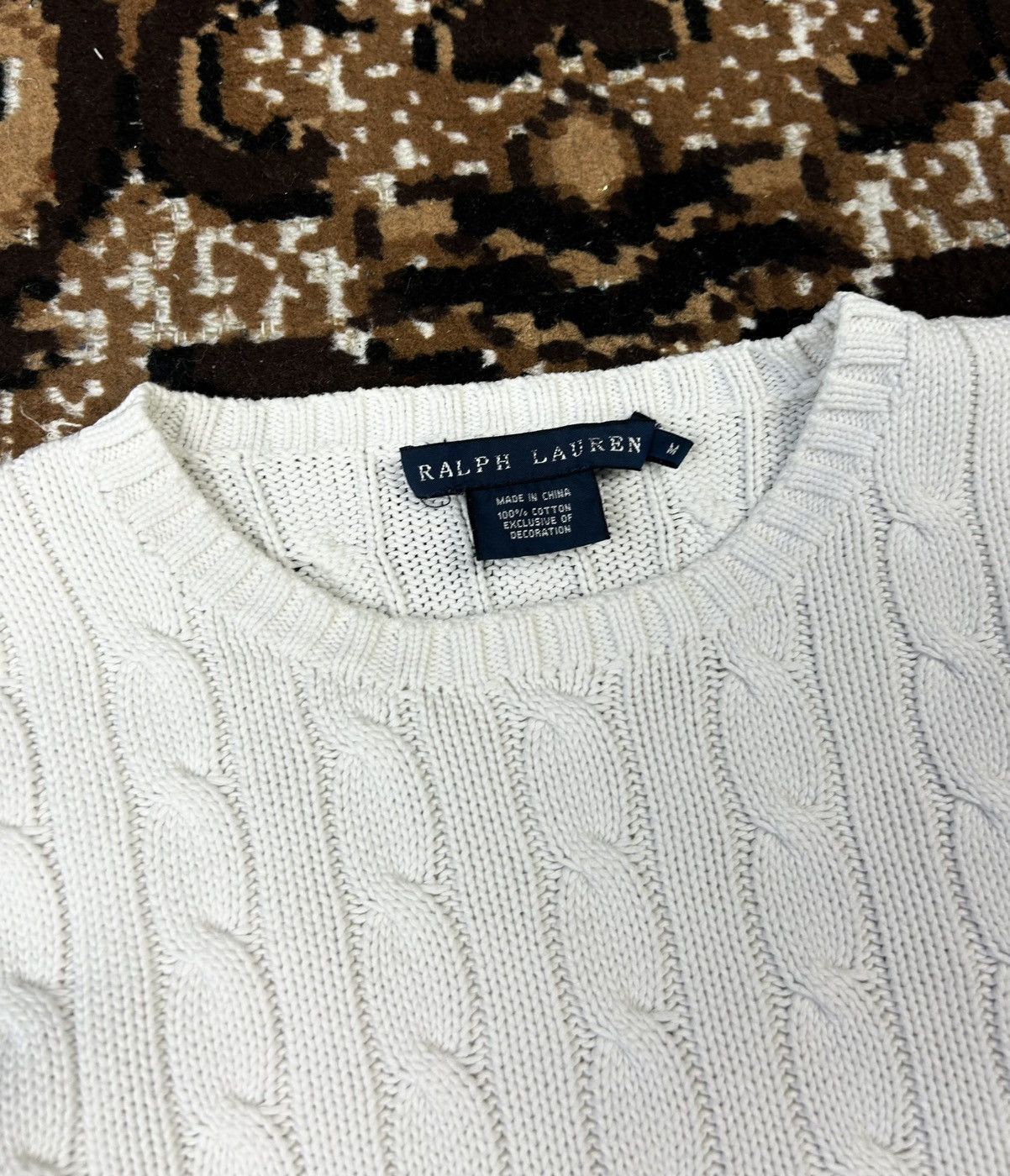 Polo Ralph Lauren × Vintage Vintage Polo Ralph Lauren White Knitted Sweater M size Size M / US 6-8 / IT 42-44 - 6 Thumbnail