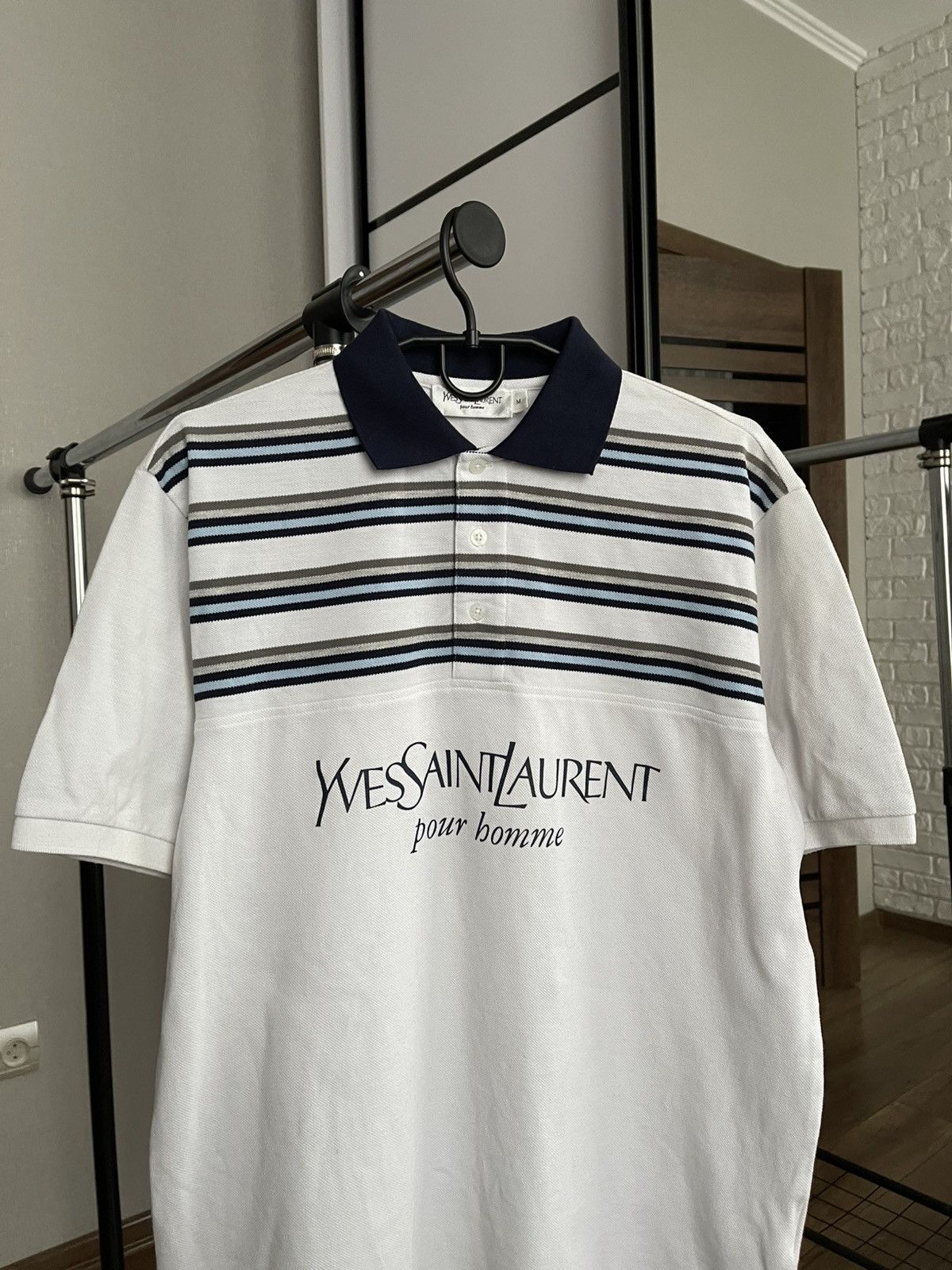 Vintage Yves Saint Laurent YSL Vintage Polo Big Logo T-Shirt Tee 90s Size US M / EU 48-50 / 2 - 5 Thumbnail