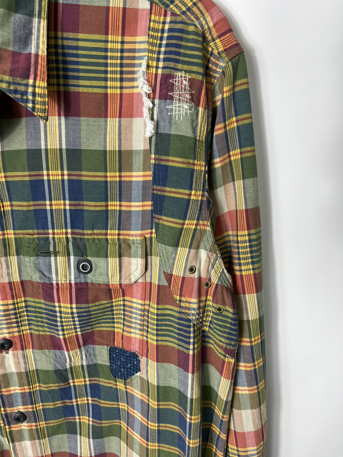 Polo Ralph Lauren Vintage rare Polo Ralph Lauren Custom Fit Patchwork Shirt Size US M / EU 48-50 / 2 - 5 Thumbnail