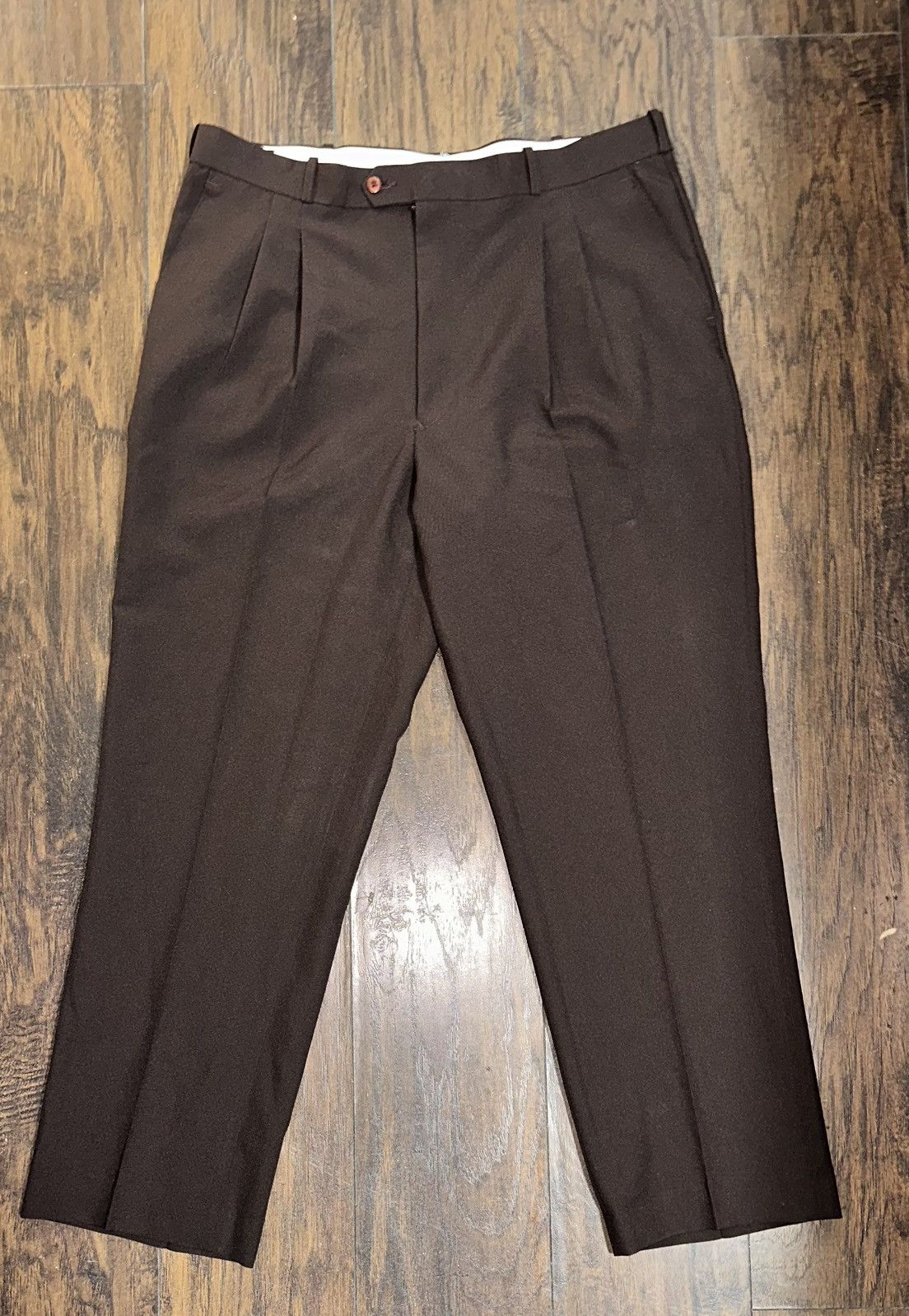 STRIPPED CLASSIC PANTS - BROWN