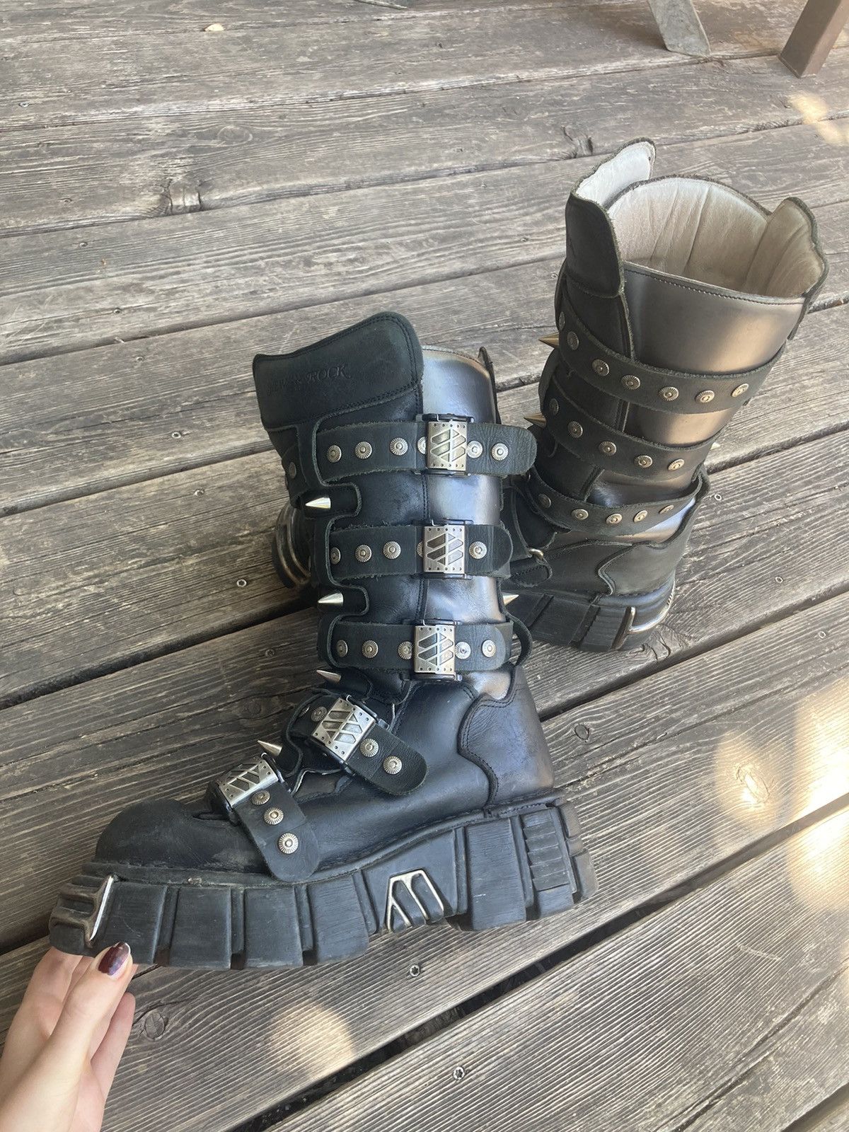 image of Platform Boots New Rock in Black, Men's (Size 9)