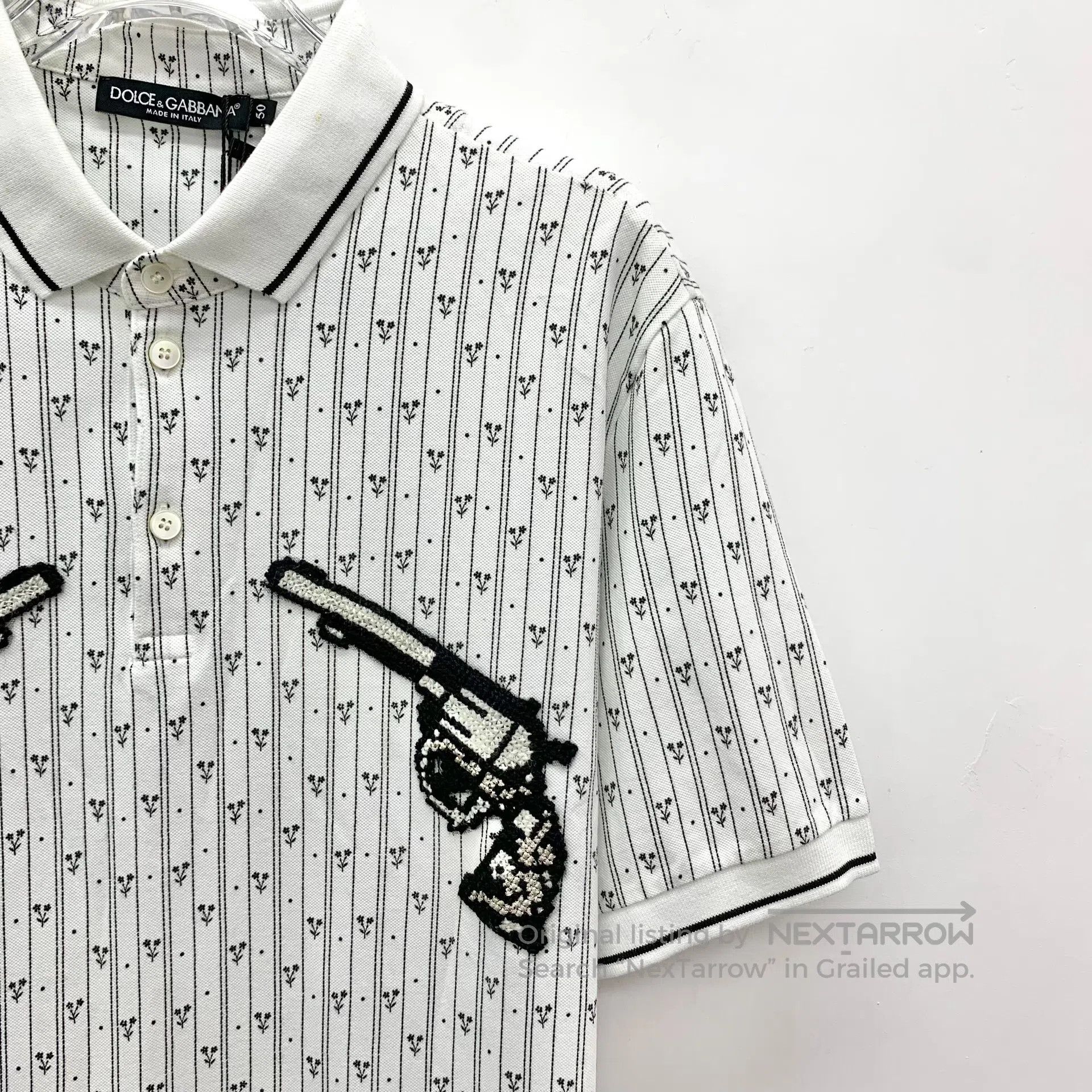 Dolce & Gabbana Dolce Gabbana White Floral Handgun Embroidered Cotton Coll Size US S / EU 44-46 / 1 - 3 Thumbnail
