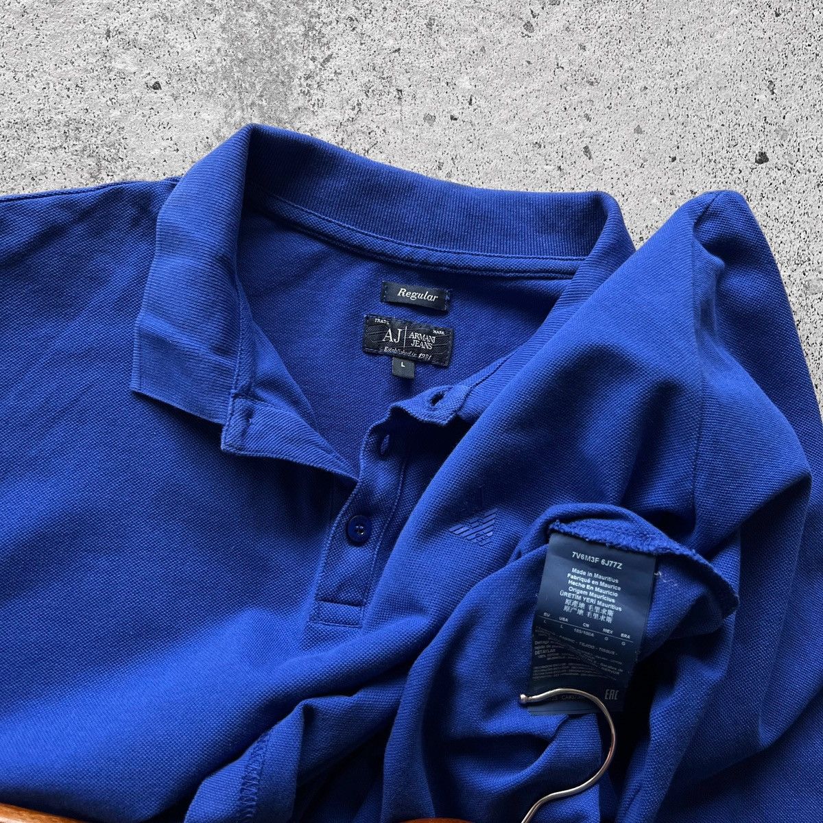 Armani × Emporio Armani Armani Jeans Mens Blue Long Sleeve Polo Shirt Regular Fit Size US M / EU 48-50 / 2 - 4 Thumbnail