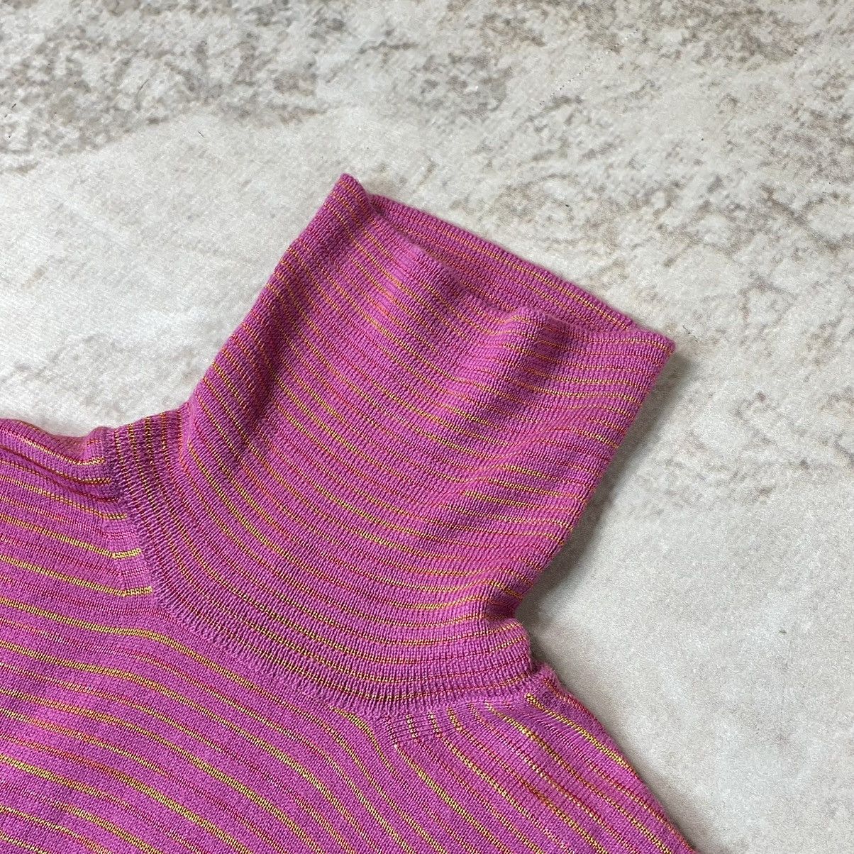 Missoni Missoni Wool&Viscose Zigzag High Neck Y2K Pink Tank Top Size M / US 6-8 / IT 42-44 - 7 Thumbnail