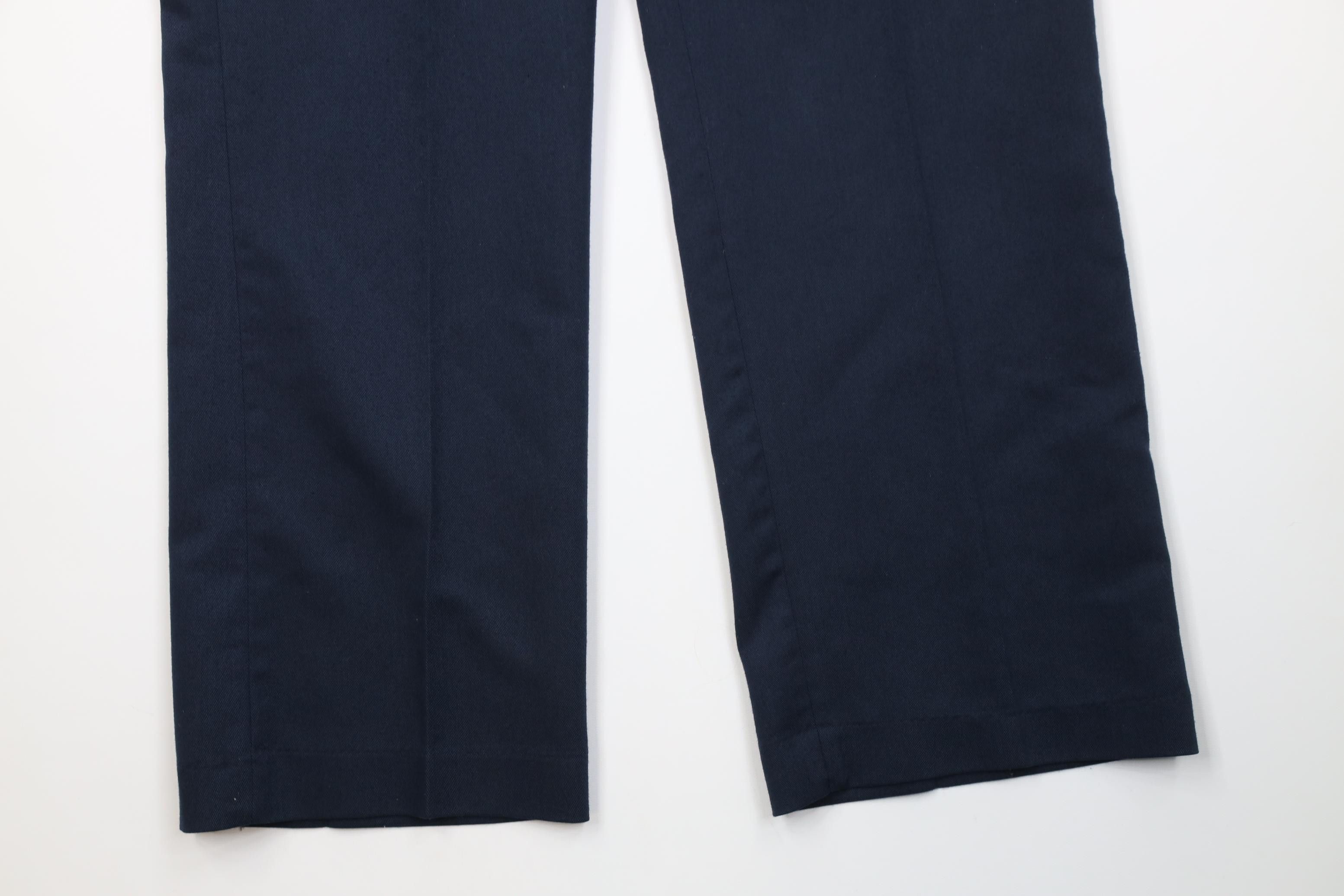 Vintage Vintage 70s Streetwear Wide Leg Chino Pants Navy Blue USA Size US 36 / EU 52 - 4 Thumbnail