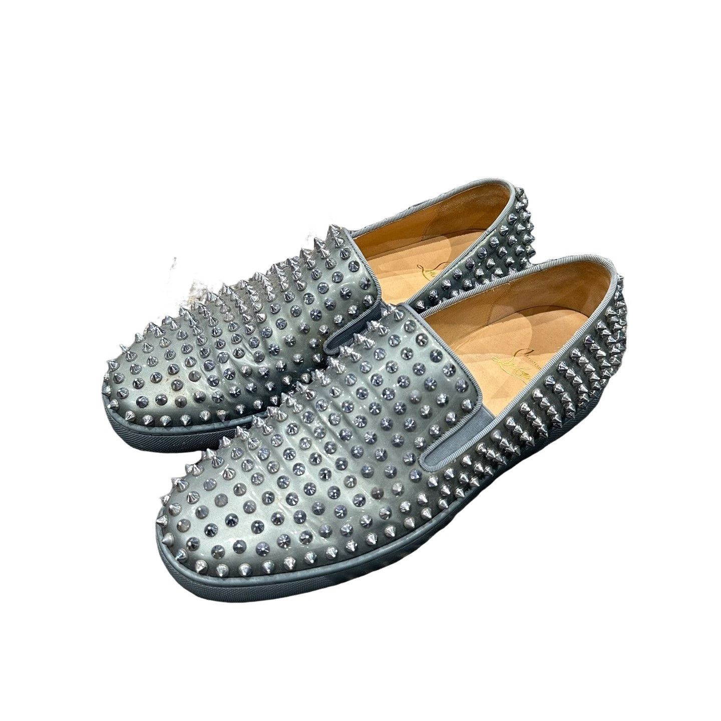Christian Louboutin Christian Louboutin Studded Gray Slip Ons 42.5 Size US 9.5 / EU 42-43 - 1 Thumbnail