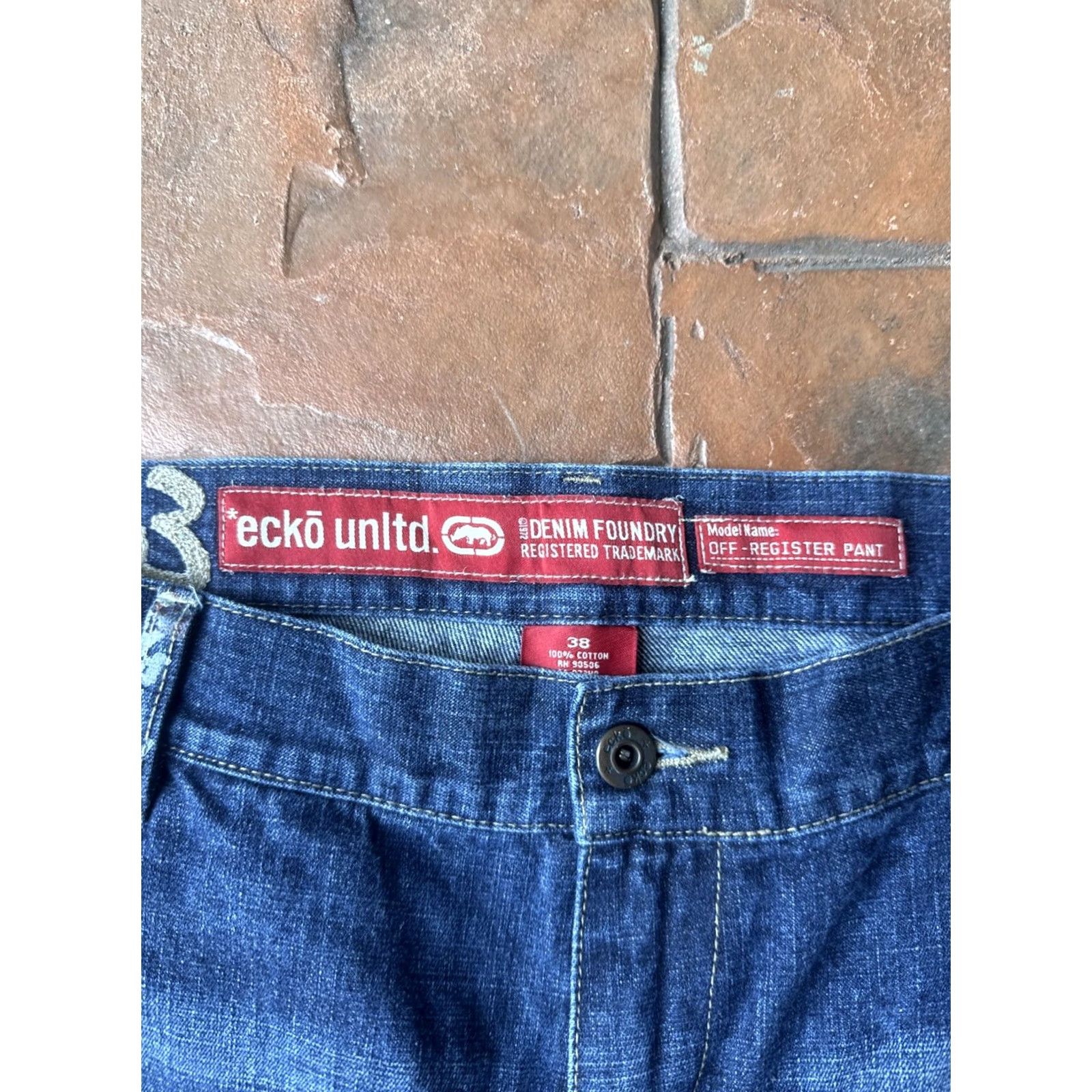 Ecko Unltd. VINTAGE Ecko Unltd Baggy Double Knee Jeans 38 Men Denim Blue Cotton 34in Inseam Grunge Hip Hop Pockets Embroidery Relaxed Wide-Leg Budgets: N/A Size US 38 / EU 54 - 3 Thumbnail