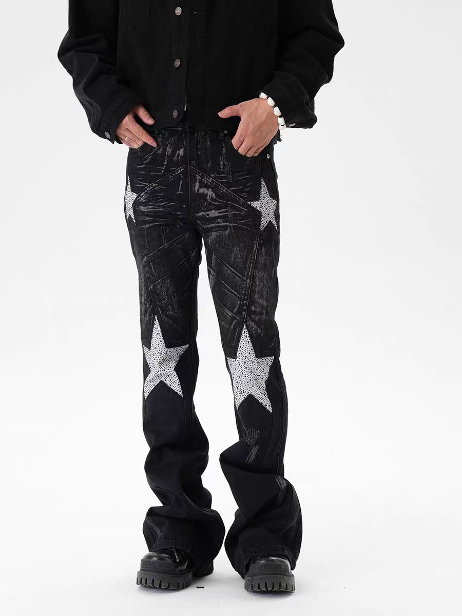Jean Black pentagram pattern jeans Size US 30 / EU 46 - 5 Thumbnail