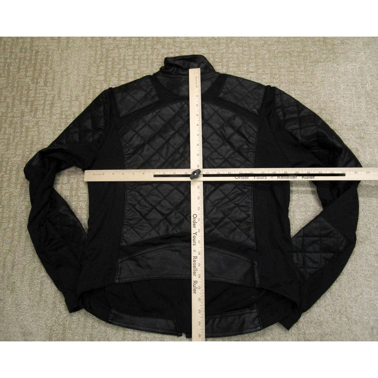 Vintage Victoria Sport Jacket Women L Black Quilted Faux Leather Full Zip Moto Jacket Size L / US 10 / IT 46 - 4 Thumbnail