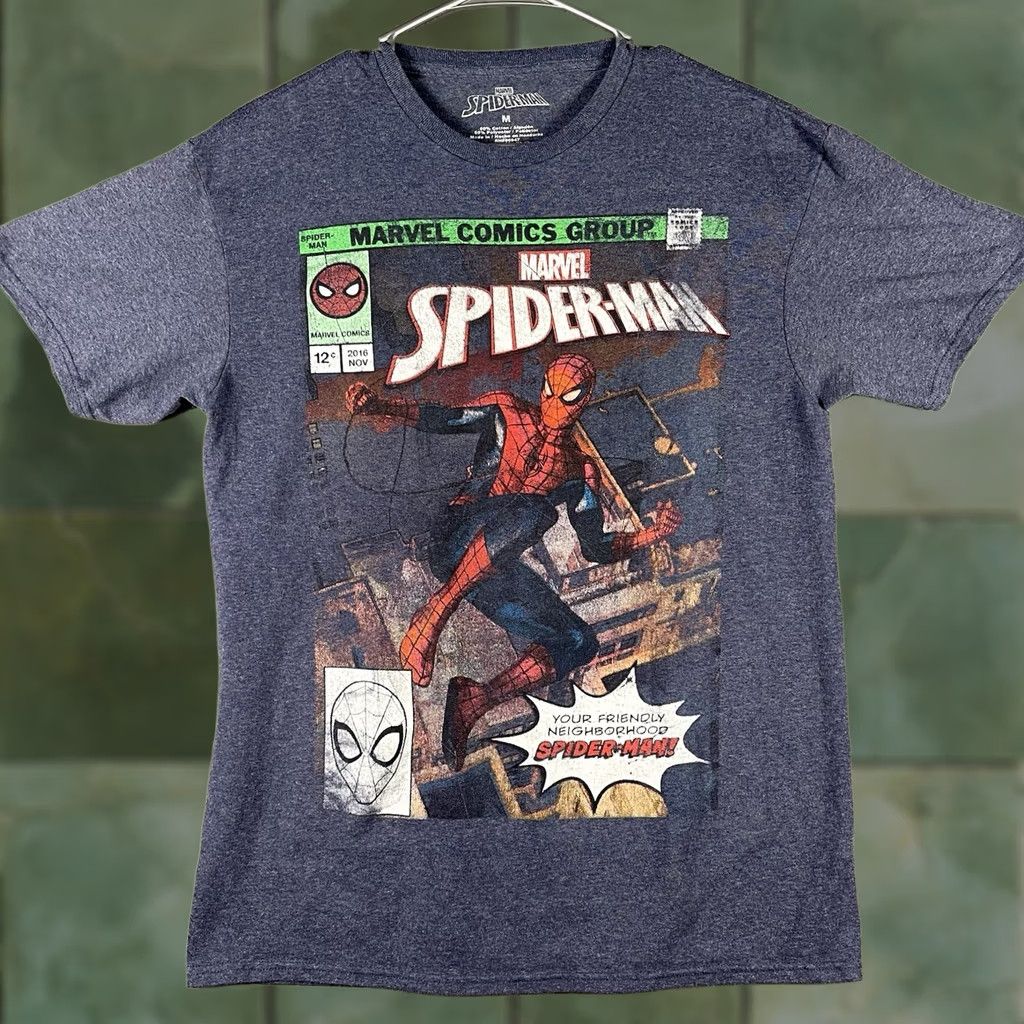 Vintage Spider-man T Shirt Adult Medium Blue Graphic Tee Marvel Size US M / EU 48-50 / 2 - 1 Thumbnail