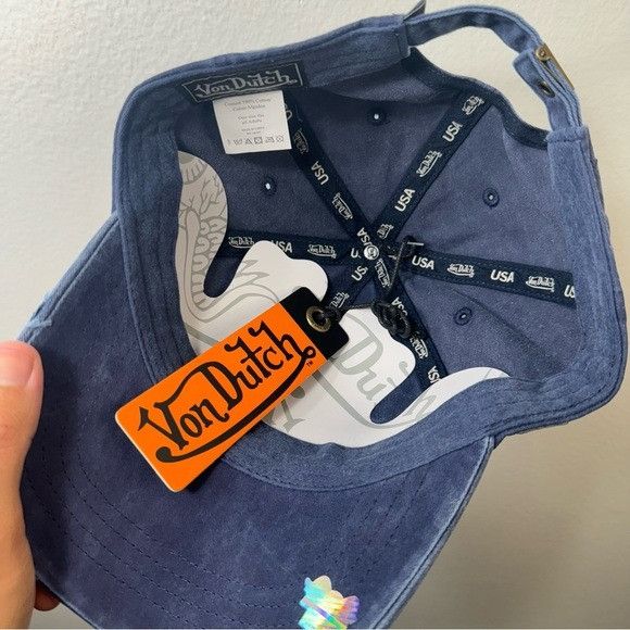 Designer × Von Dutch NWT VON DUTCH NAVY DISTRESSED DAD HAT Size ONE SIZE - 7 Thumbnail