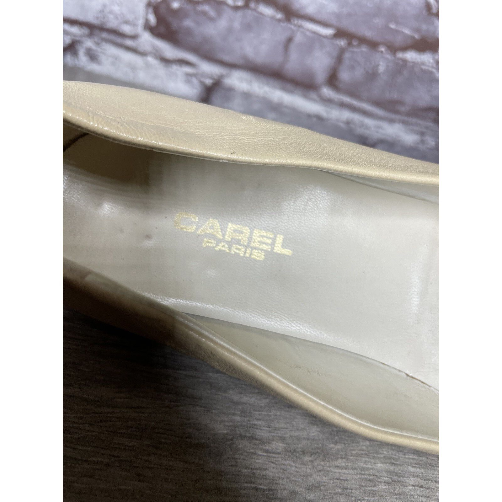 Carel Paris CAREL PARIS Ivory Leather Tan Brown Cap Toe Ballet Flats Wom Size US 9 / IT 39 - 8 Thumbnail