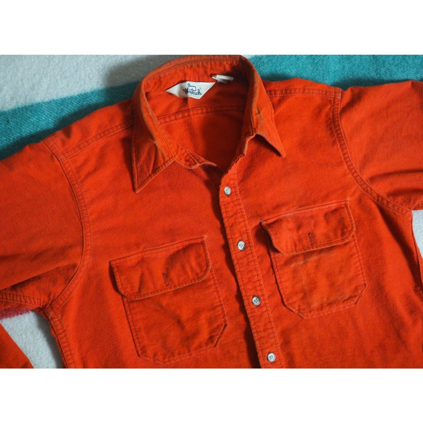 Vintage VTG Woolrich 70s Button-Up Shirt Grunge Chamois Outdoor Burnt Orange M Woolrich Men’s Regular Long Sleeve Cotton Cotton? Size US M / EU 48-50 / 2 - 3 Thumbnail