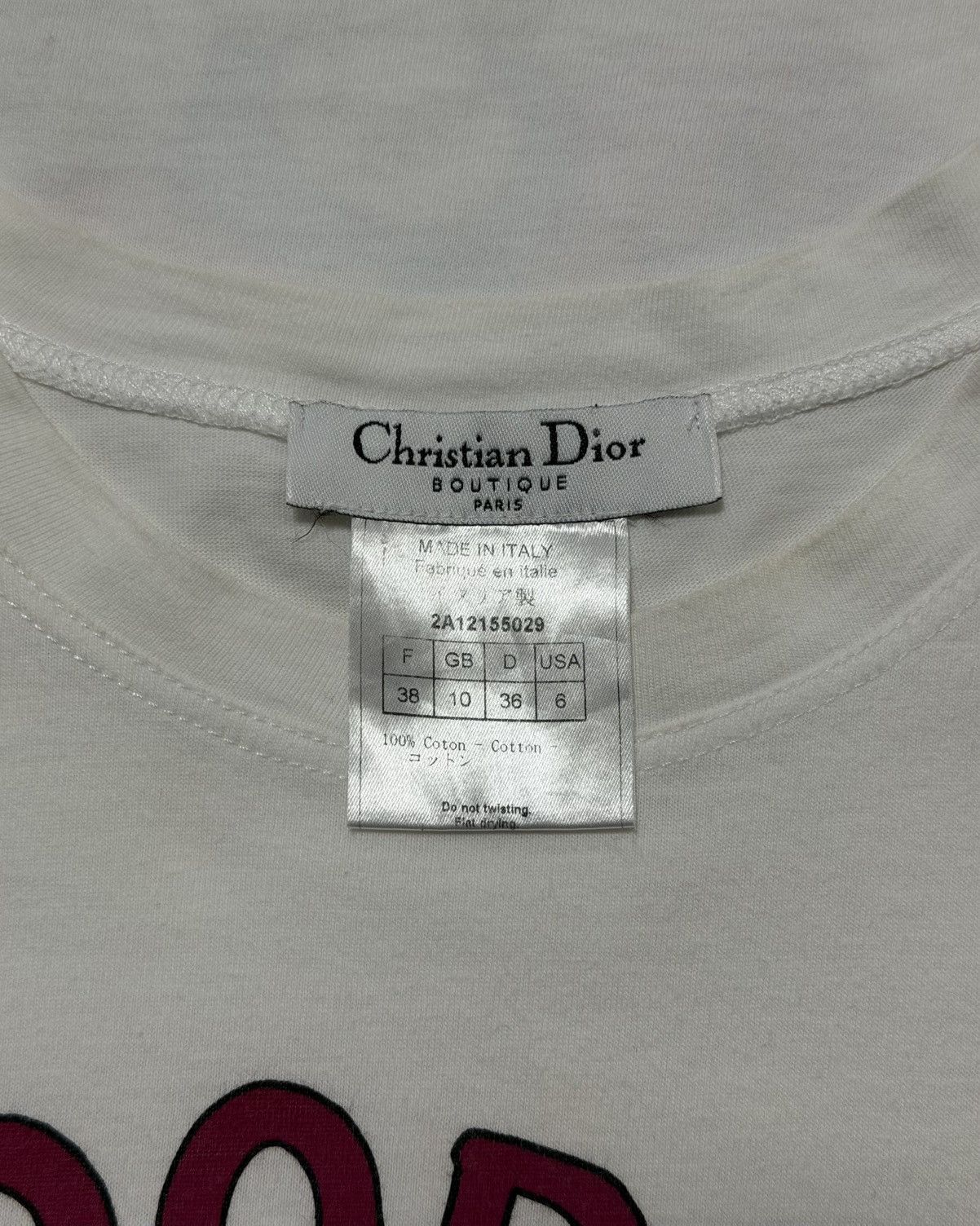 Dior CHRISTIAN DIOR S/S 2002 "J'ADORE DIOR" Cartoon Print T-Shirt Size S / US 4 / IT 40 - 6 Thumbnail