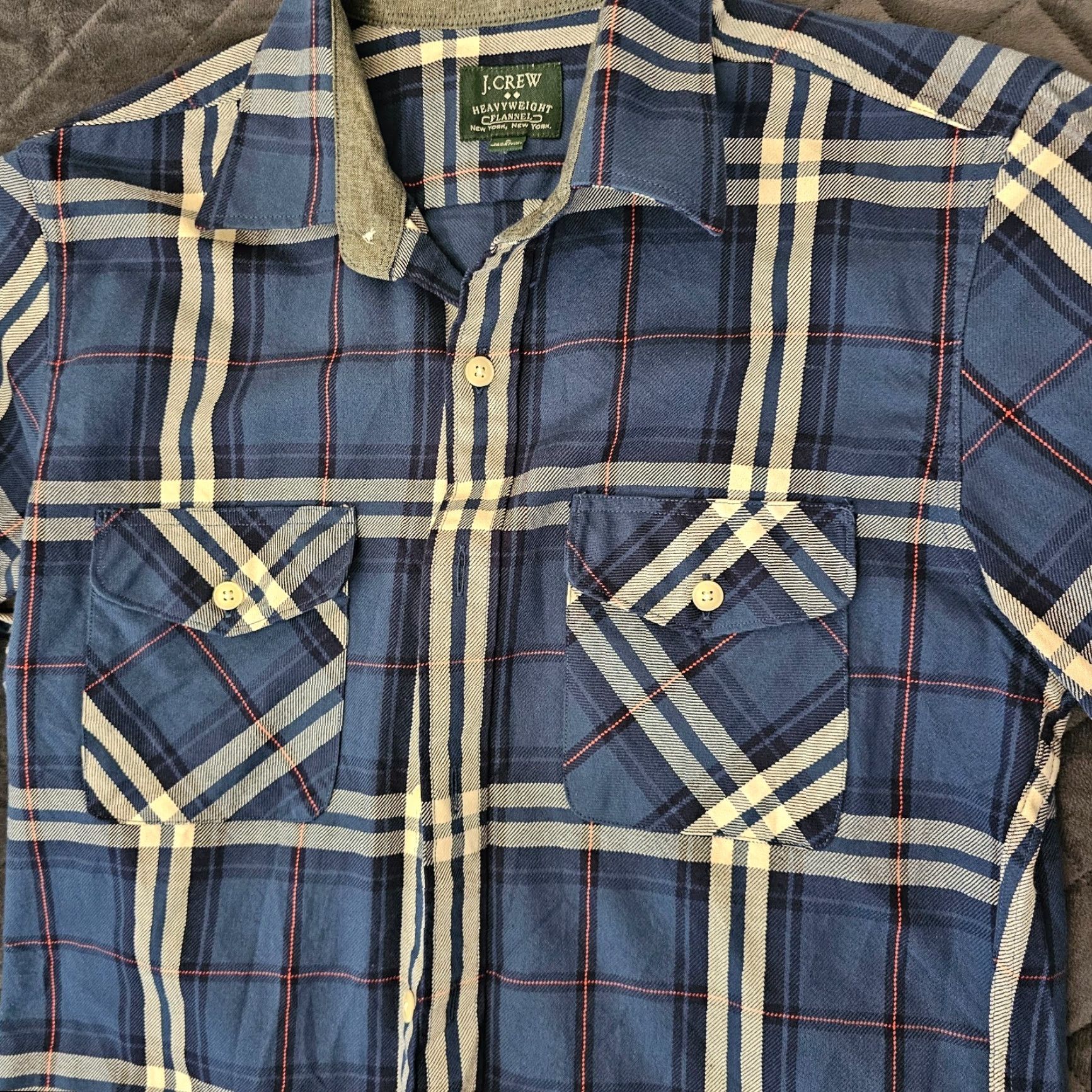 J.Crew VINTAGE J.CREW Heavyweight Flannel Shirt Men's Small Long Sleeve Blue Plaid Casual Fall Winter Size US S / EU 44-46 / 1 - 3 Thumbnail