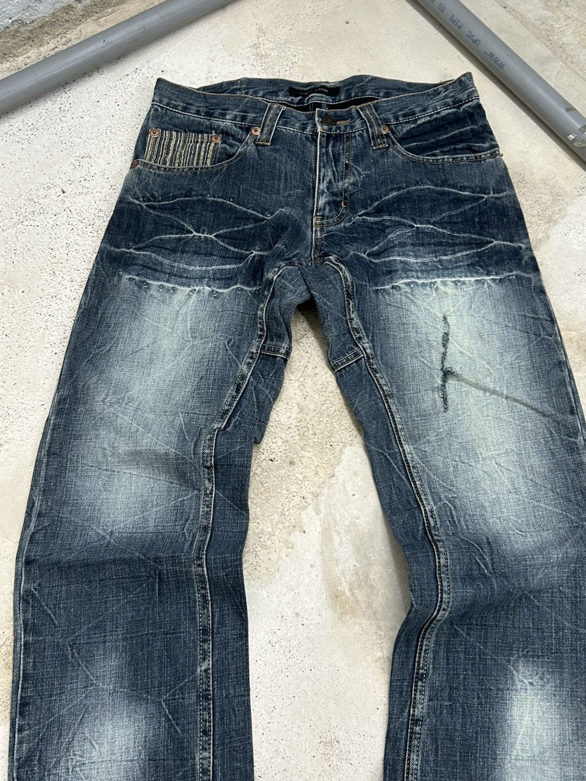 GOSTAR DE FUGA Memory Special Washed Black Clawn Marks Distressed Size US 30 / EU 46 - 7 Thumbnail