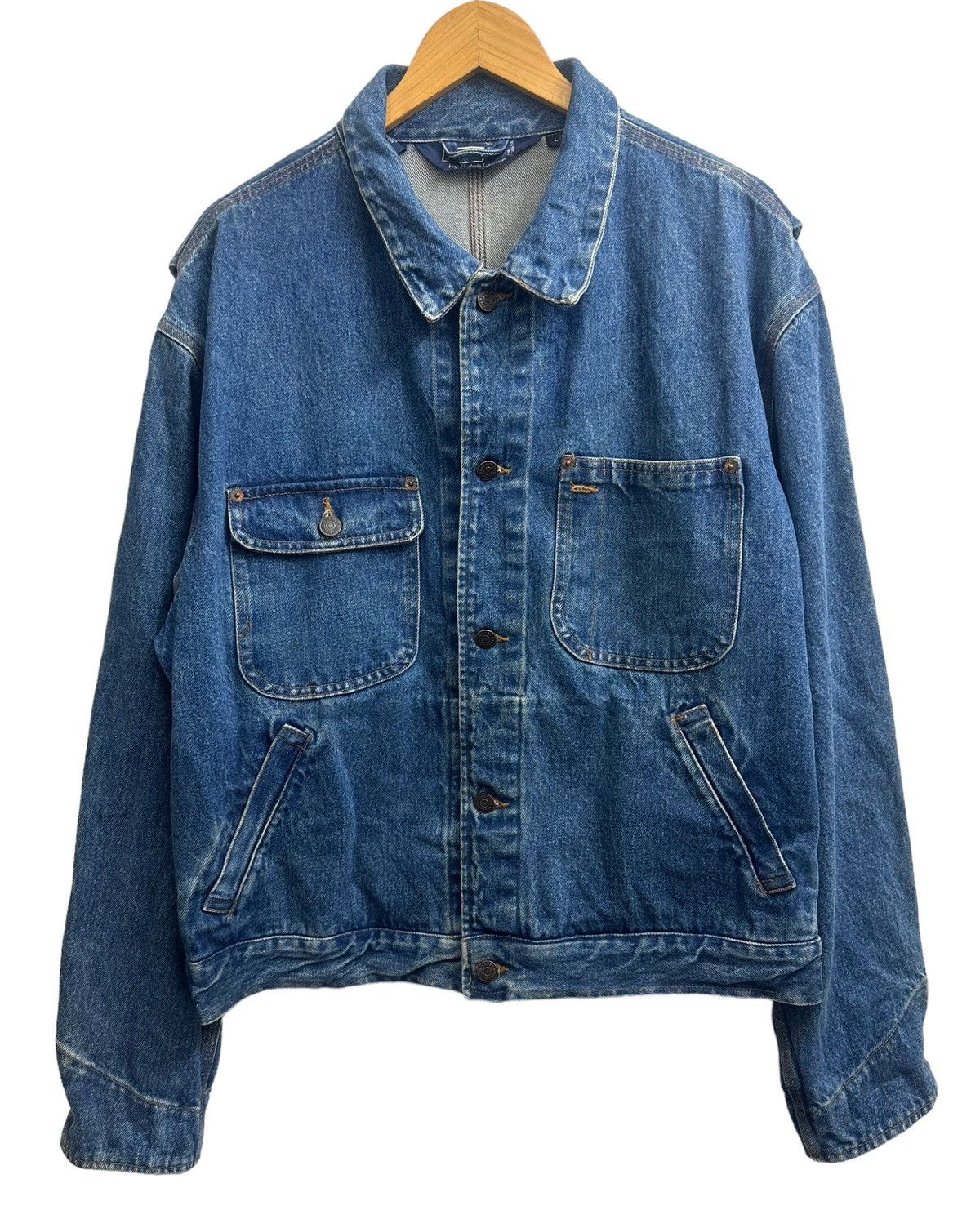 Polo Ralph Lauren Polo Ralph Lauren Denim Trucker Bomber Jacket Vintage Size US L / EU 52-54 / 3 - 2 Thumbnail