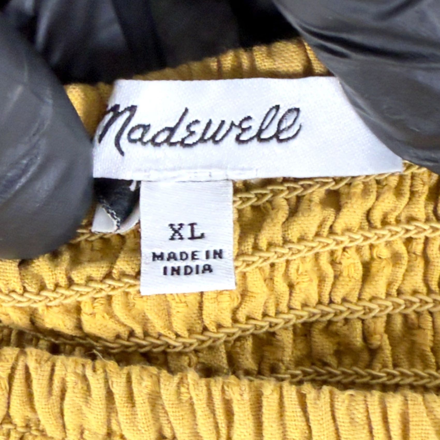 Madewell Madewell Lucie Puff Sleeve Smocked Bodice Top Womens XL Yellow Pullover Size XL / US 12-14 / IT 48-50 - 7 Thumbnail