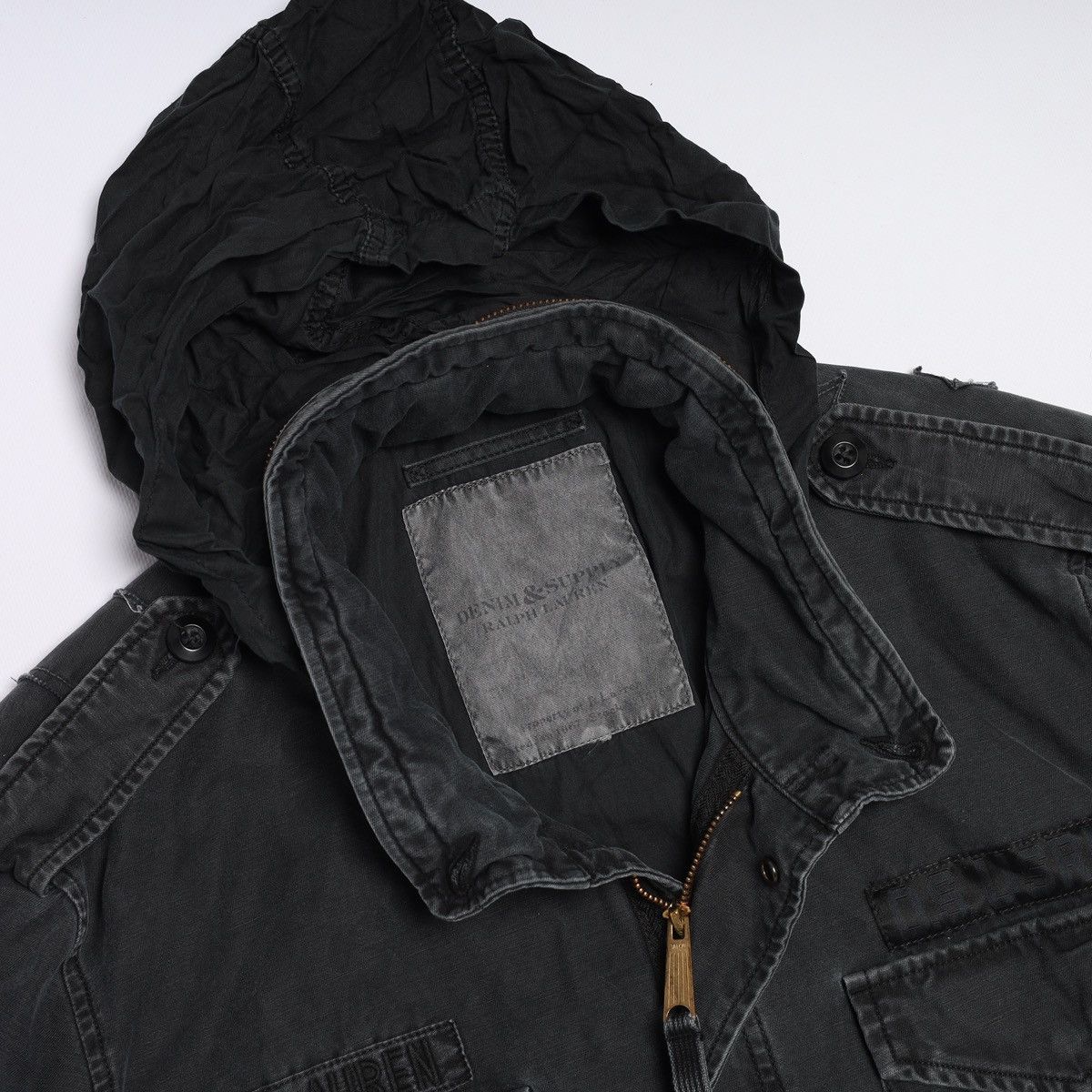 Denim & Supply Ralph Lauren Denim Supply Ralph Lauren Black Washed Jacket Military Field Size US XL / EU 56 / 4 - 9 Thumbnail