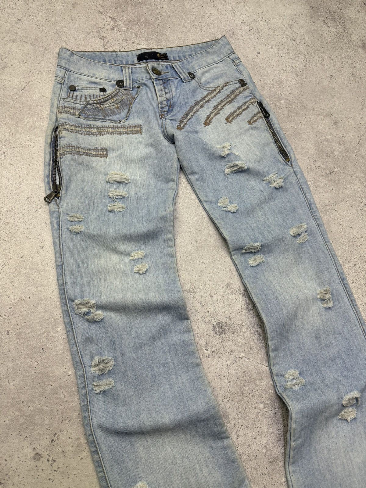 Just Cavalli Vintage 00s Distressed Y2K Just Cavalli Jeans Size 29" - 3 Thumbnail