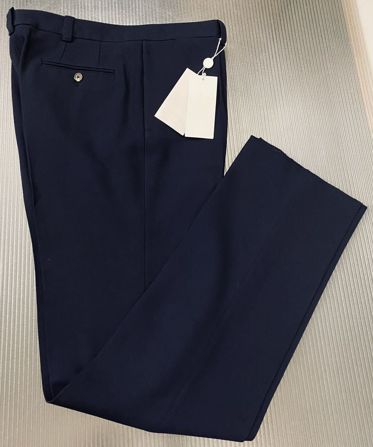 Maison Margiela MM 14 🇮🇹 Dark Blue Gabardine Wool Invert Pleat Slacks 52 NWT Size US 36 / EU 52 - 8 Thumbnail