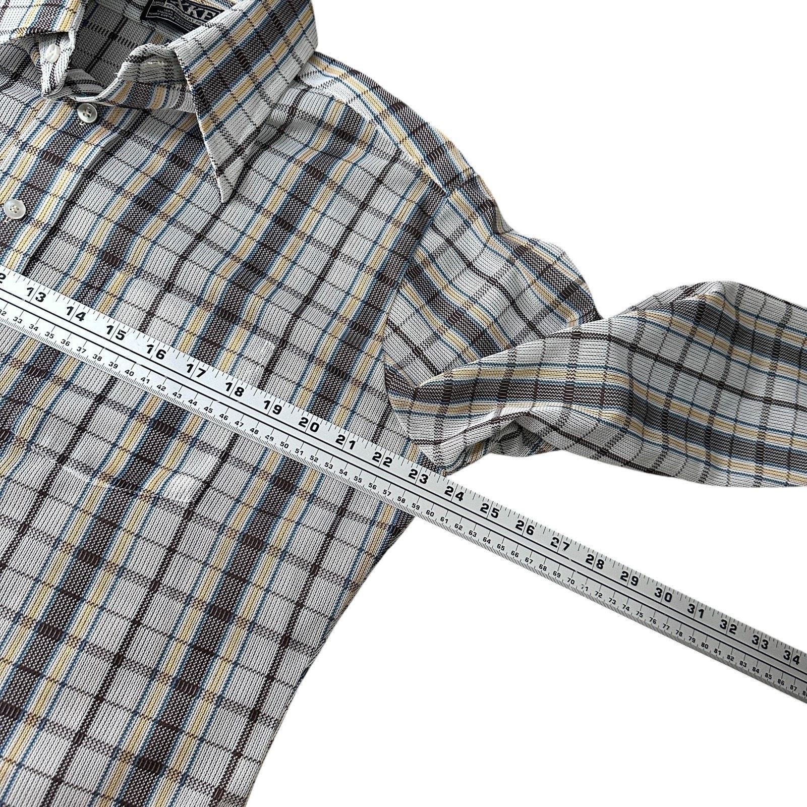 Other VTG BVD XKE Disco Shirt Mens Large Multi Plaid Collar Button Size US L / EU 52-54 / 3 - 7 Thumbnail