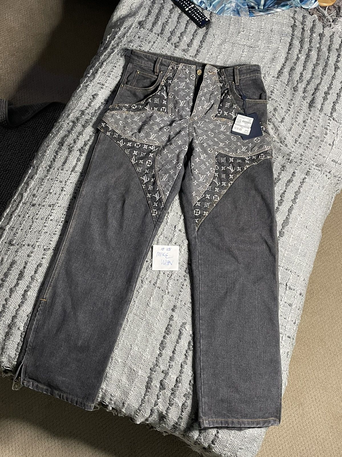 Louis Vuitton RARE Louis Vuitton Flower Monogram Denim pharrell 32 virgil Grailed