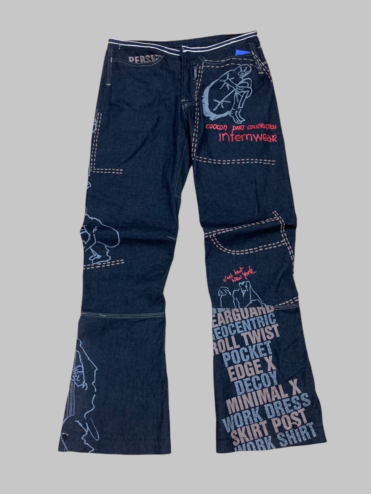 MARITHE FRANCOIS GIRBAUD - Vtg Flared Unique Printed Jeans