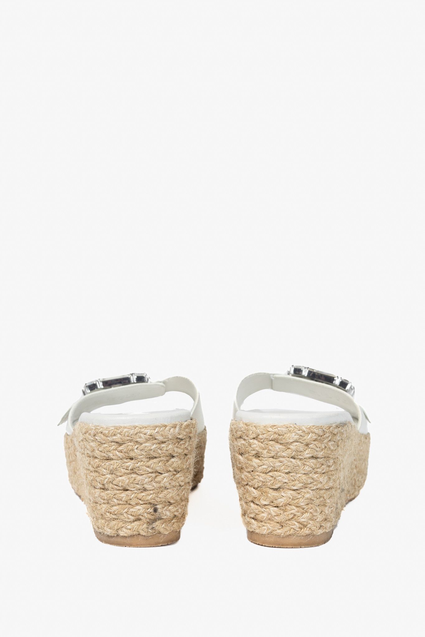 Stuart Weitzman Stuart Weitzman SS23 June 75 Crystal-Buckle Wedge Sandal Size US 7.5 / IT 37.5 - 3 Thumbnail