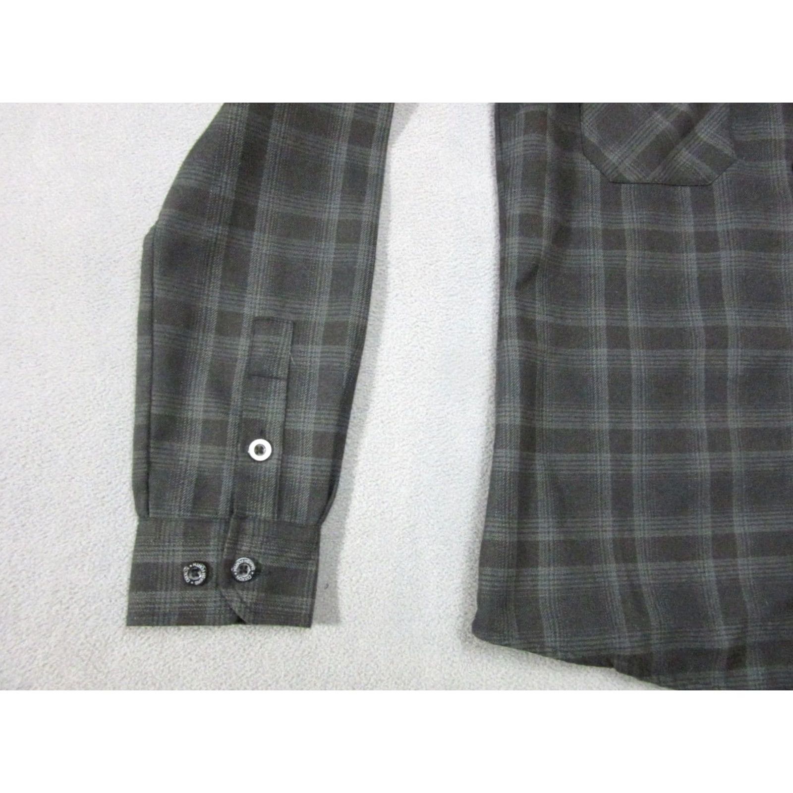 Vintage Dixxon Flannel Shirt Womens Medium Gray Black Plaid Fist Long Sleeve Button-Up Pockets Size M / US 6-8 / IT 42-44 - 2 Thumbnail