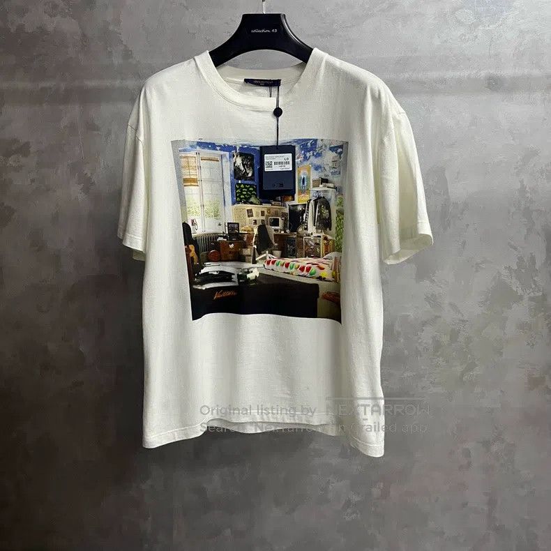 Louis Vuitton Louis Vuitton White Oil Painting Graffiti Short Sleeve T-S Size US L / EU 52-54 / 3 - 1 Thumbnail