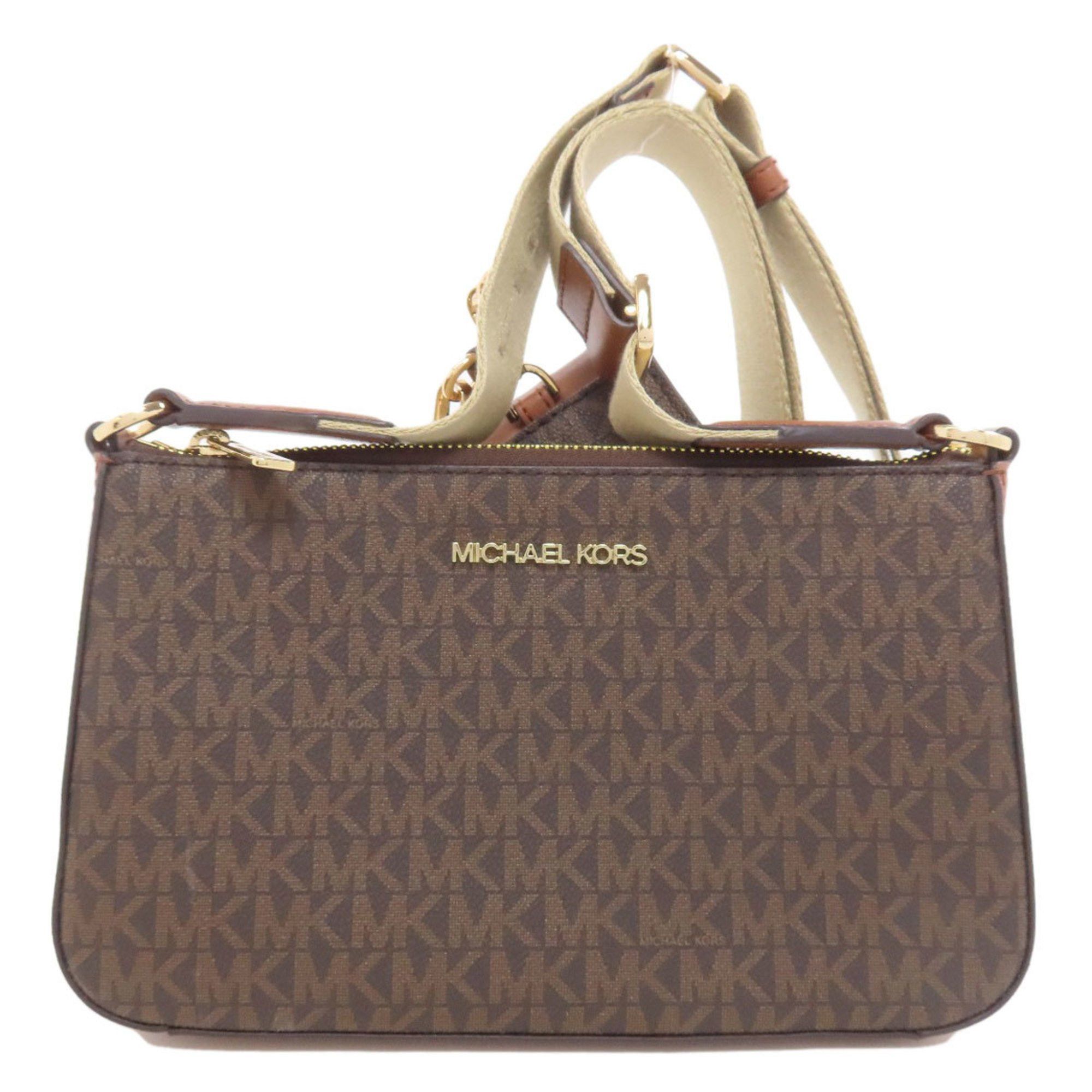 Michael Kors Mk Signature Shoulder Bag For Women in Brown