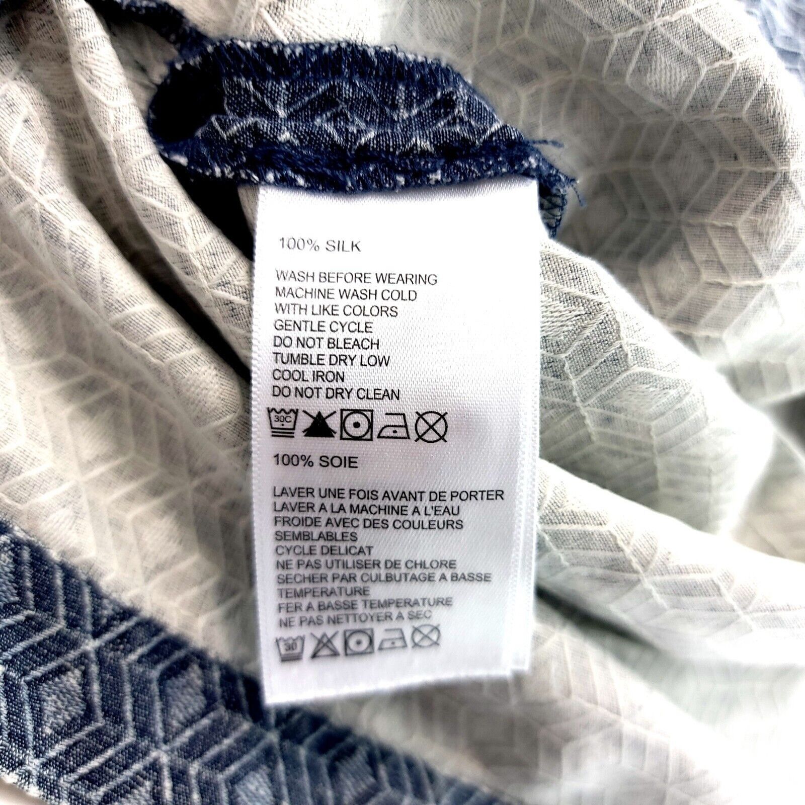 Tommy Bahama Tommy Bahama 100% Silk Blue Gray Geometric Short Sleeve Pock Size US XL / EU 56 / 4 - 10 Thumbnail