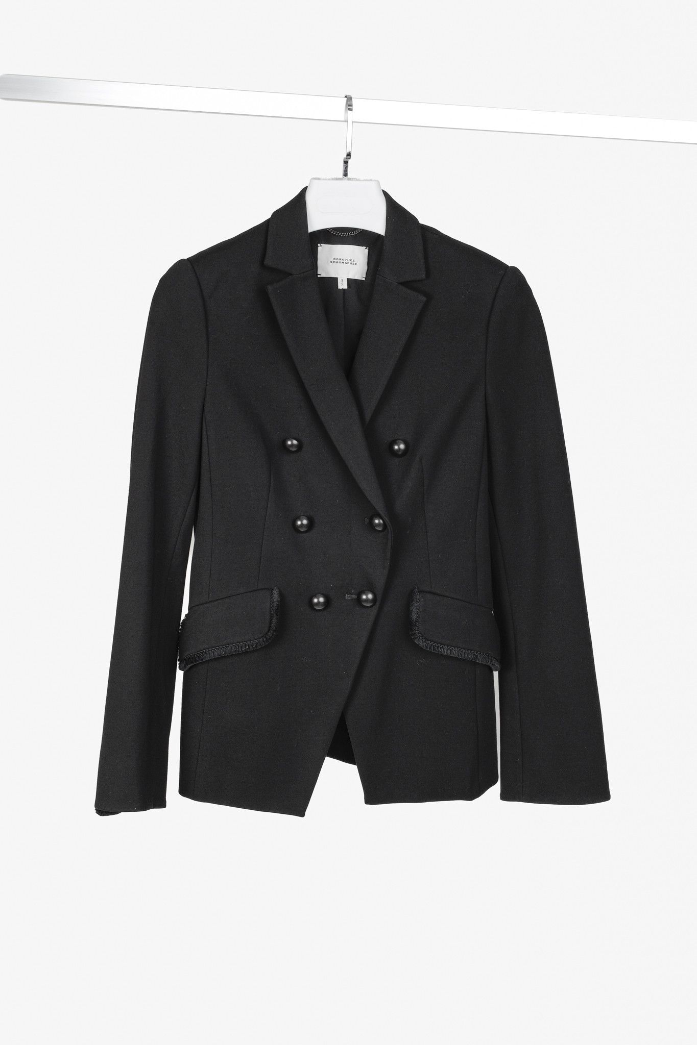 DOROTHEE SCHUMACHER Dorothee Schumacher Fringe-Trim Double-Breasted Blazer Size S / US 4 / IT 40 - 1 Thumbnail