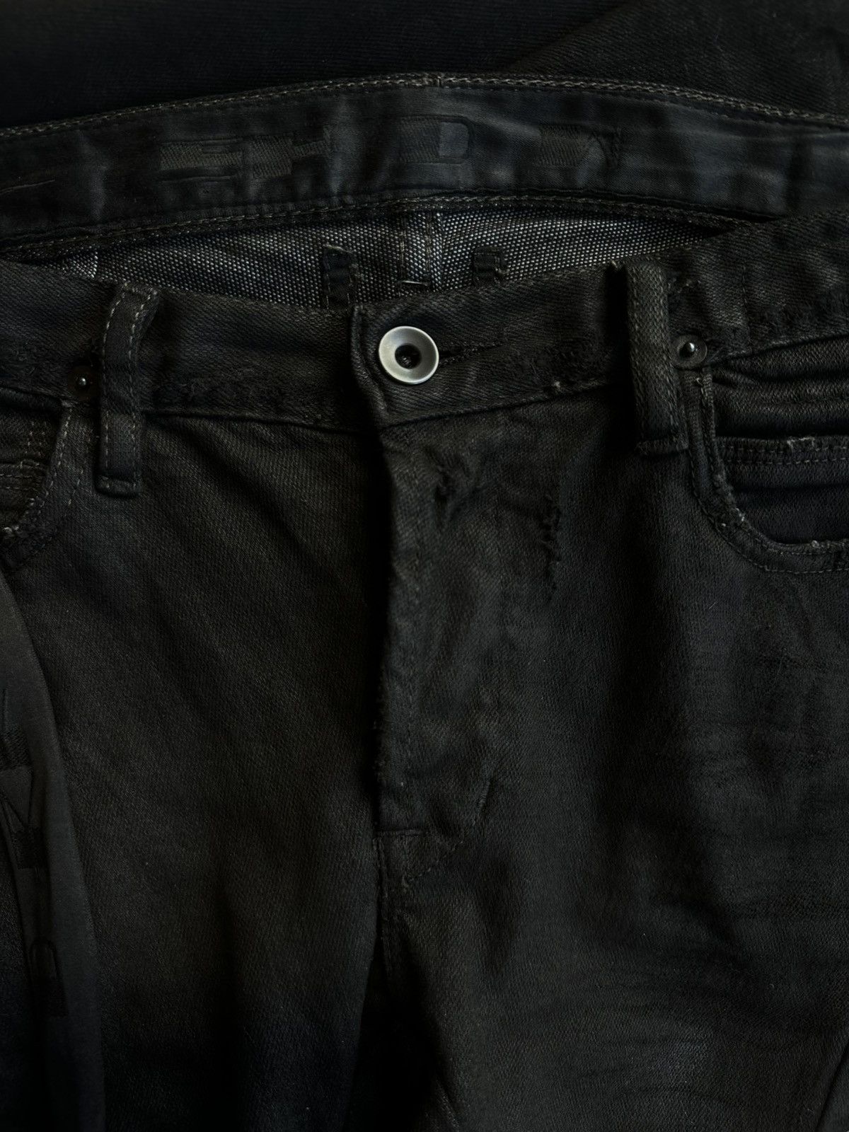 RICK OWENS SPIRAL DENIM WAXED FW09 CRUST