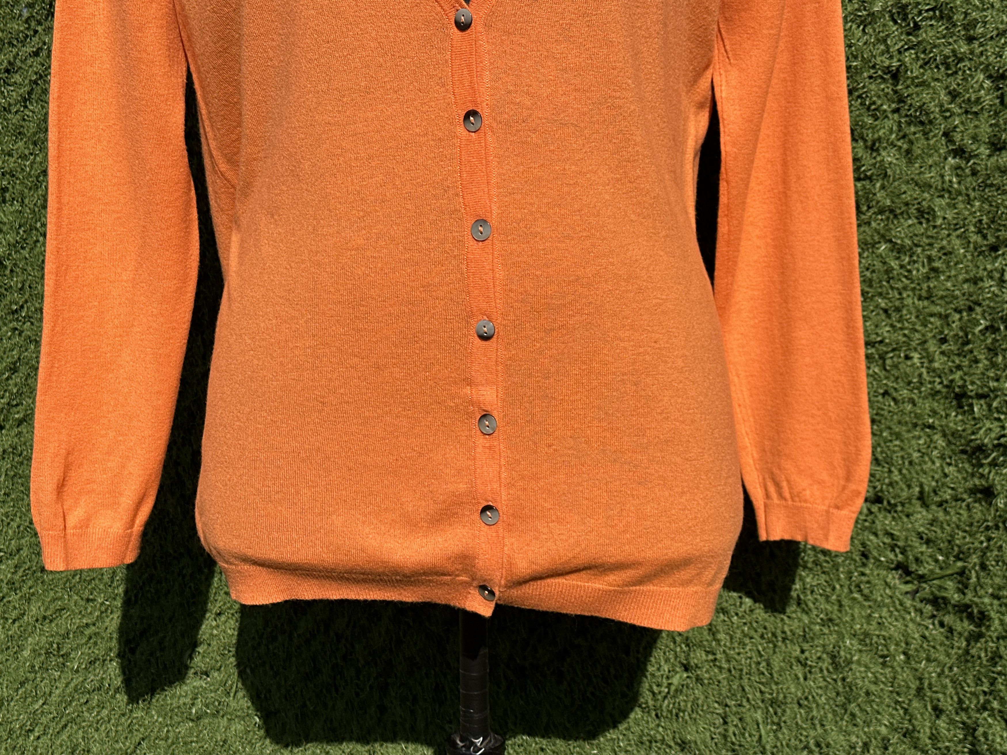 eskandar Eskandar Orange 100% Cashmere Cardigan Luxury Knit OS Size ONE SIZE - 6 Thumbnail