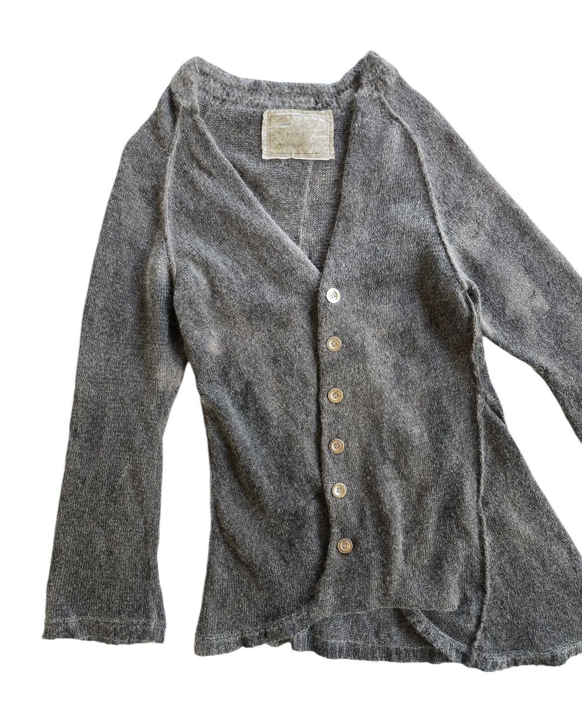 Japanese Brand 2005 Ambient Iconic Assymetrical Wool Mohair Cardigan Size S / US 4 / IT 40 - 6 Thumbnail