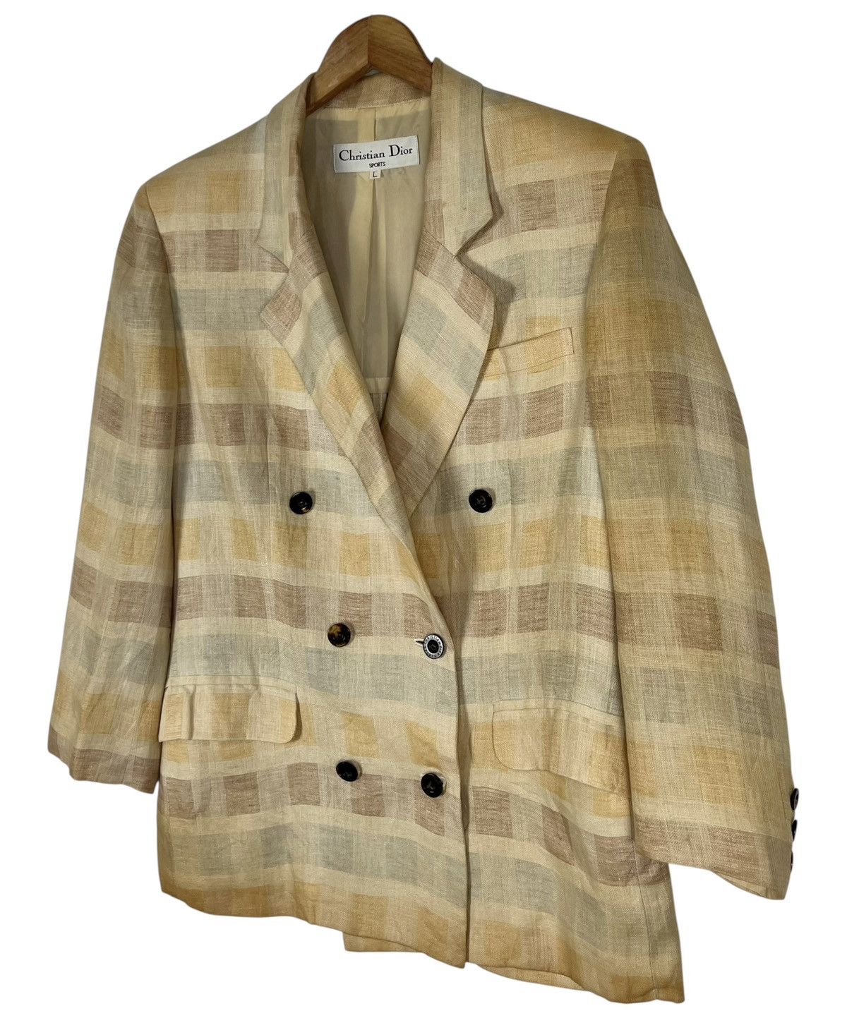Dior 90s Vintage Christian Dior Linen Jacket Size L / US 10 / IT 46 - 4 Thumbnail