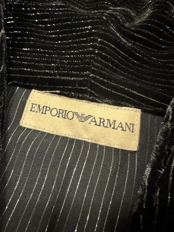 Emporio Armani × Vintage 2000s Emporio Armani Mafia Black Stripes Jacket Size US M / EU 48-50 / 2 - 8 Thumbnail