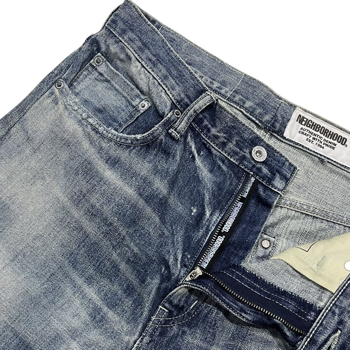 Neighborhood Neighborhood DP-Mid Distressed Selvedge Denim Pants Size US 33 - 4 Thumbnail