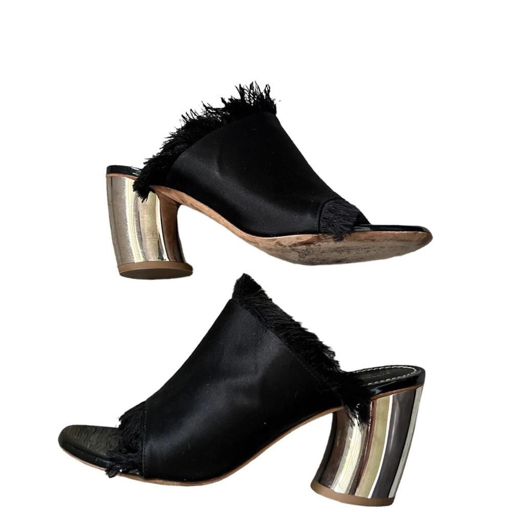 Proenza Schouler PROENZA SCHOULER Fringed Satin Mule Pump Black Size US 7 / IT 37 - 5 Thumbnail