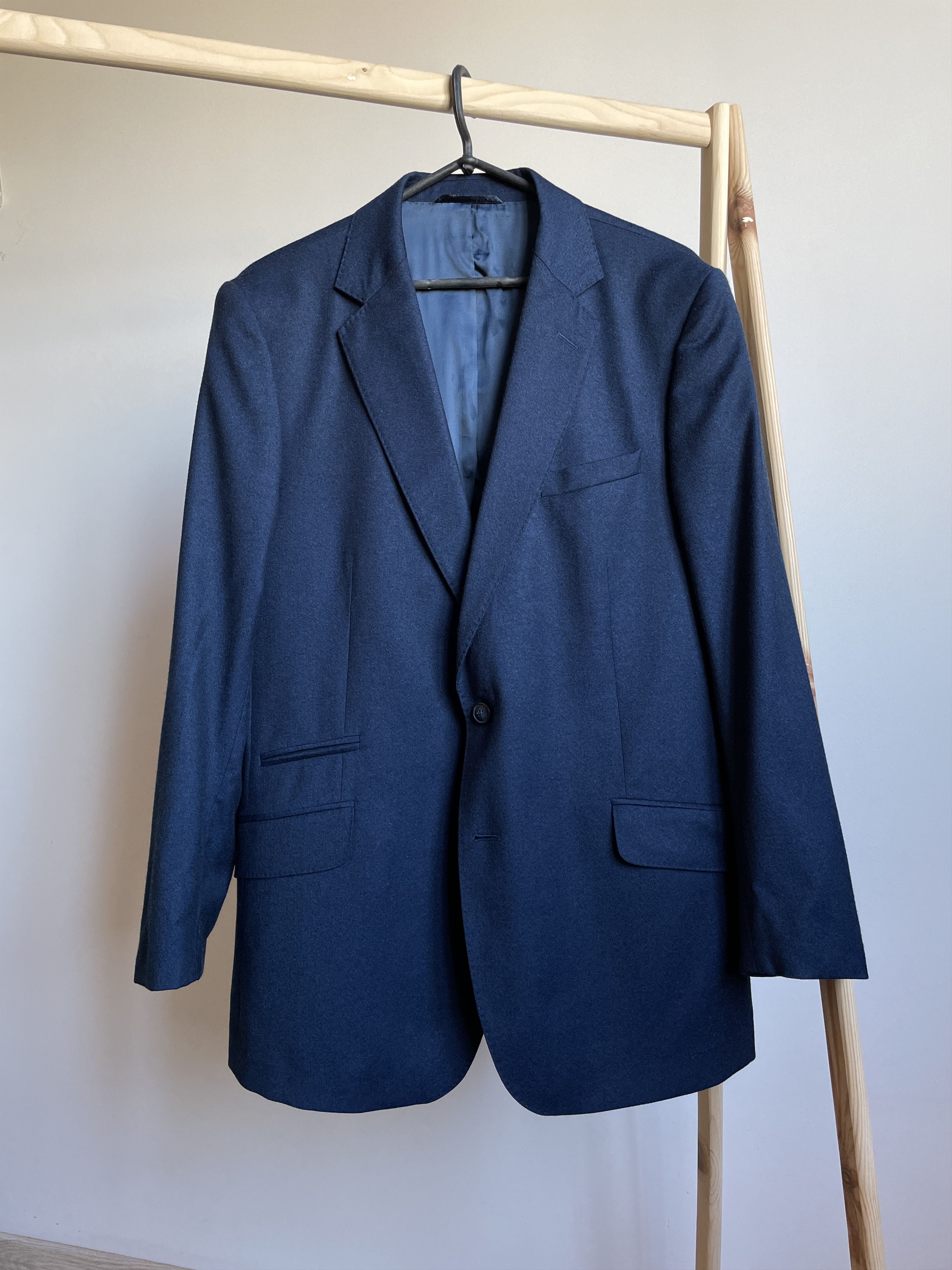 Other Clements and Church Bespoke 3 Pieces Navy Wool Suit Size 44R - 2 Thumbnail