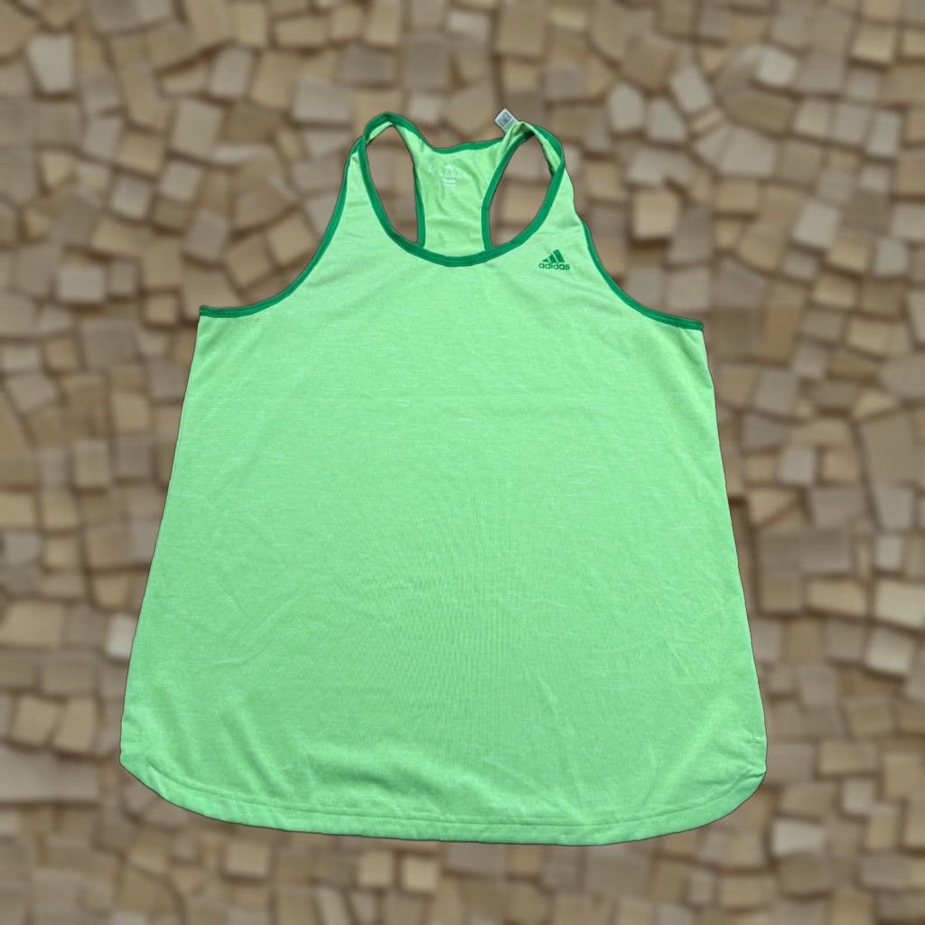 Adidas Adidas Tank Top Women's XL Green Climalite Logo Print Racerback Tank Shirt Size XL / US 12-14 / IT 48-50 - 1 Thumbnail