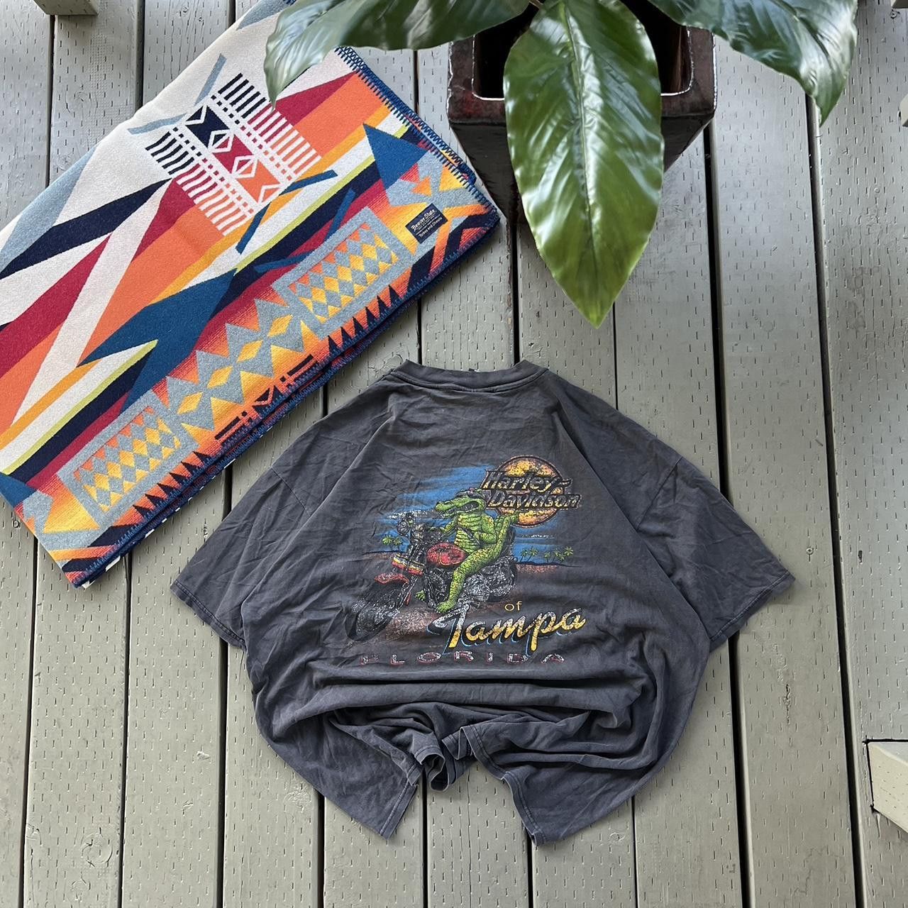 Harley Davidson Vintage 90s Harley Davidson Crocodile Tampa Florida T Shirt Size US XL / EU 56 / 4 - 3 Thumbnail
