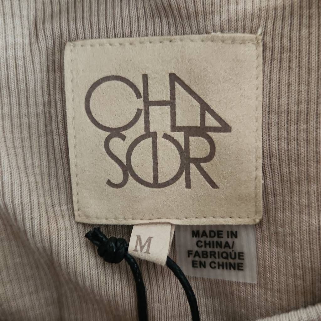 Chaser Brand Chaser Ladies Size Medium Beige Soft Ribbed Top with Lace up Size M / US 6-8 / IT 42-44 - 4 Thumbnail