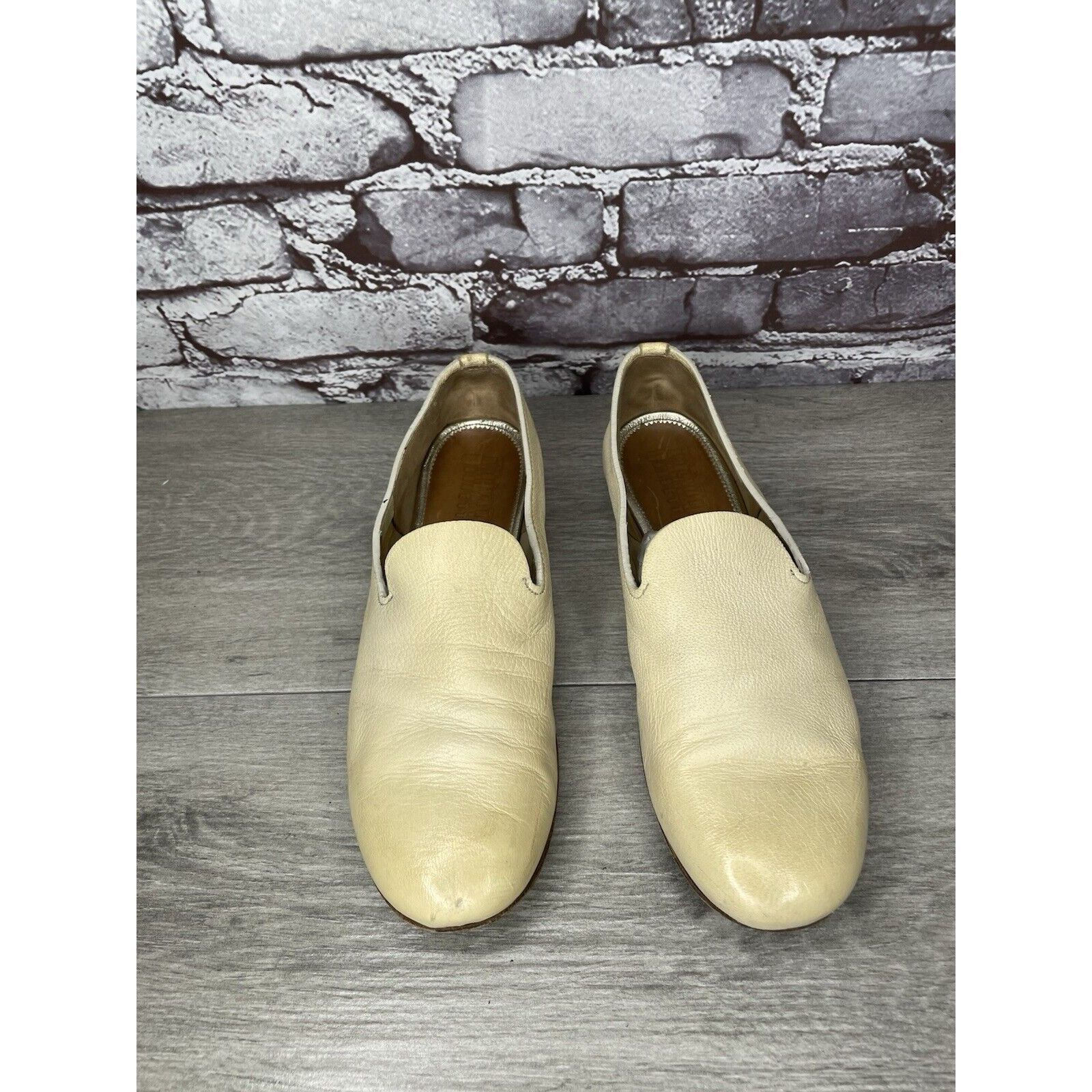 Silvano Sassetti Silvano Sassetti Beige Leather Slip On Loafers Flats Shoes W Size US 8 / IT 38 - 2 Thumbnail